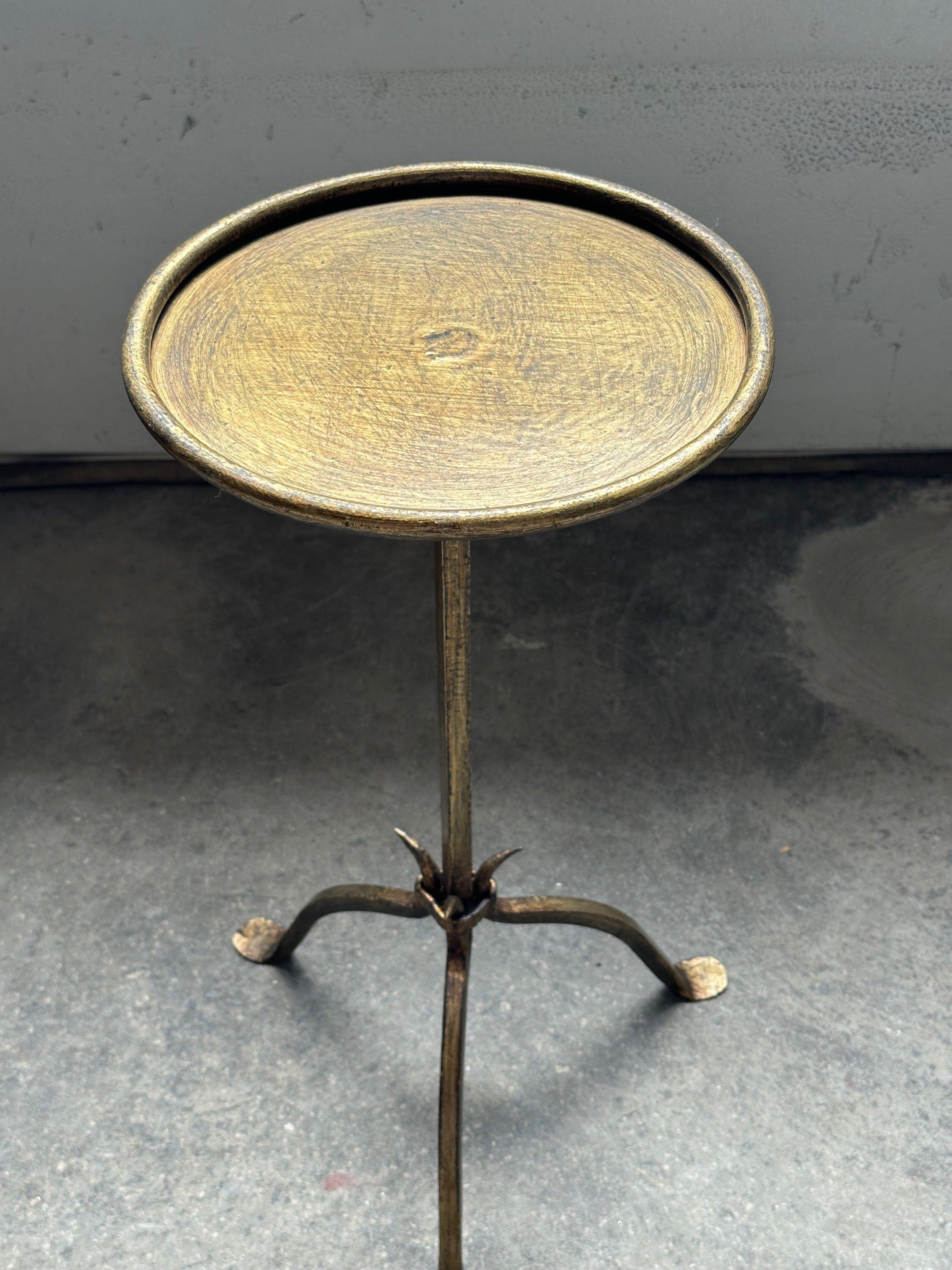 Iron Drinks Table with Gold Patina In Good Condition For Sale In Buchanan, NY