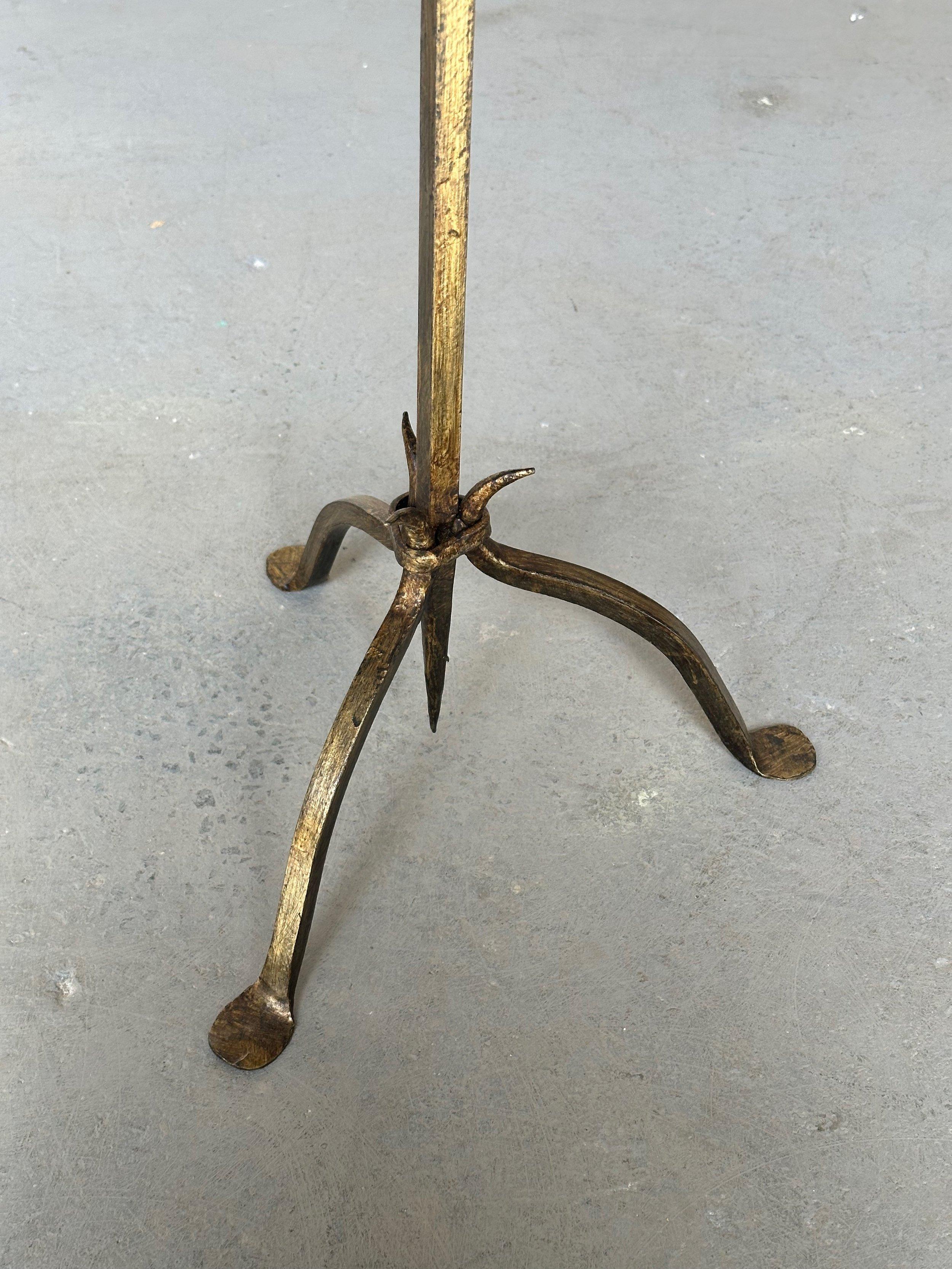 Iron Drinks Table with Gold Patina For Sale 1