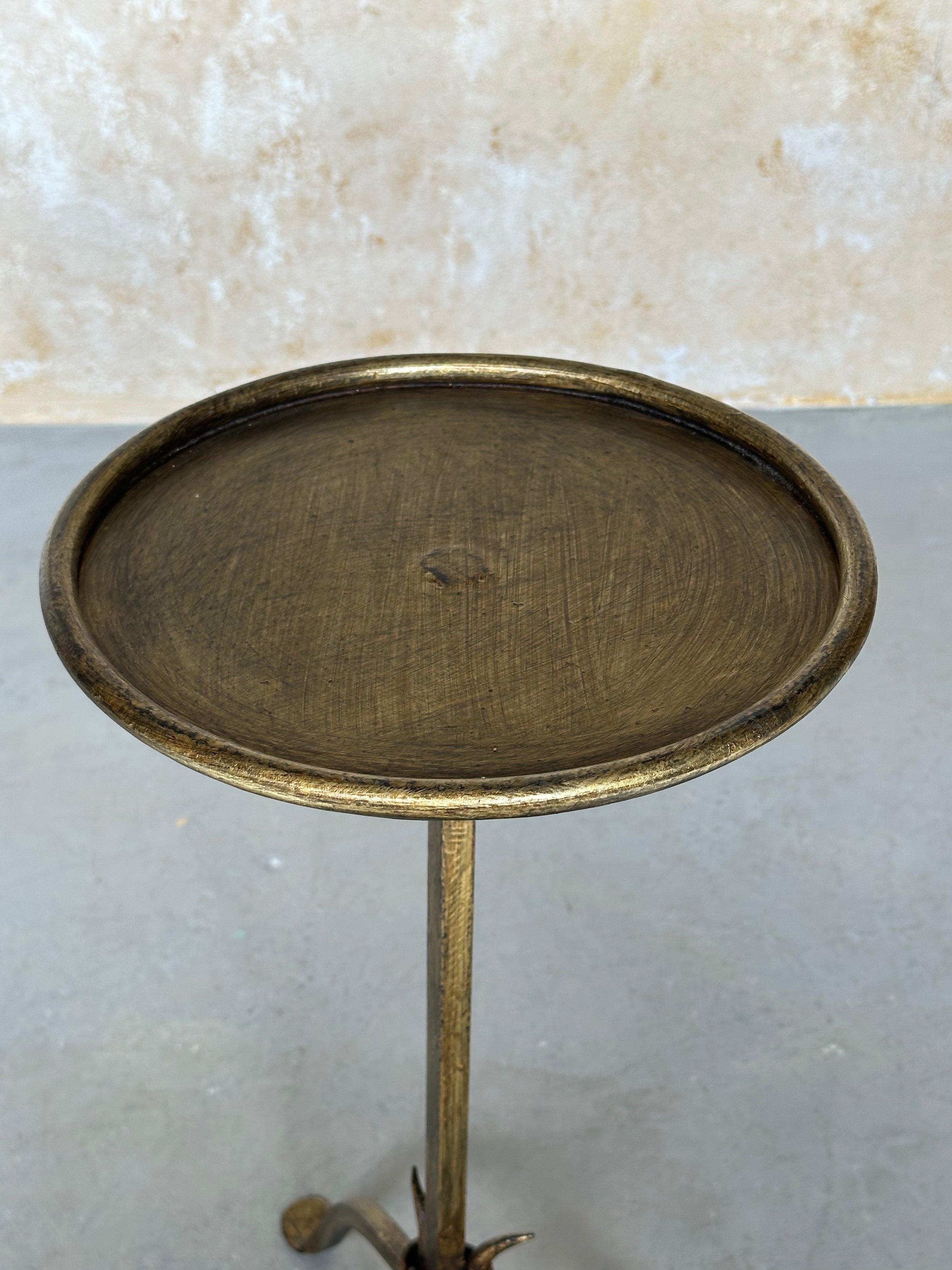 Iron Drinks Table with Gold Patina For Sale 2