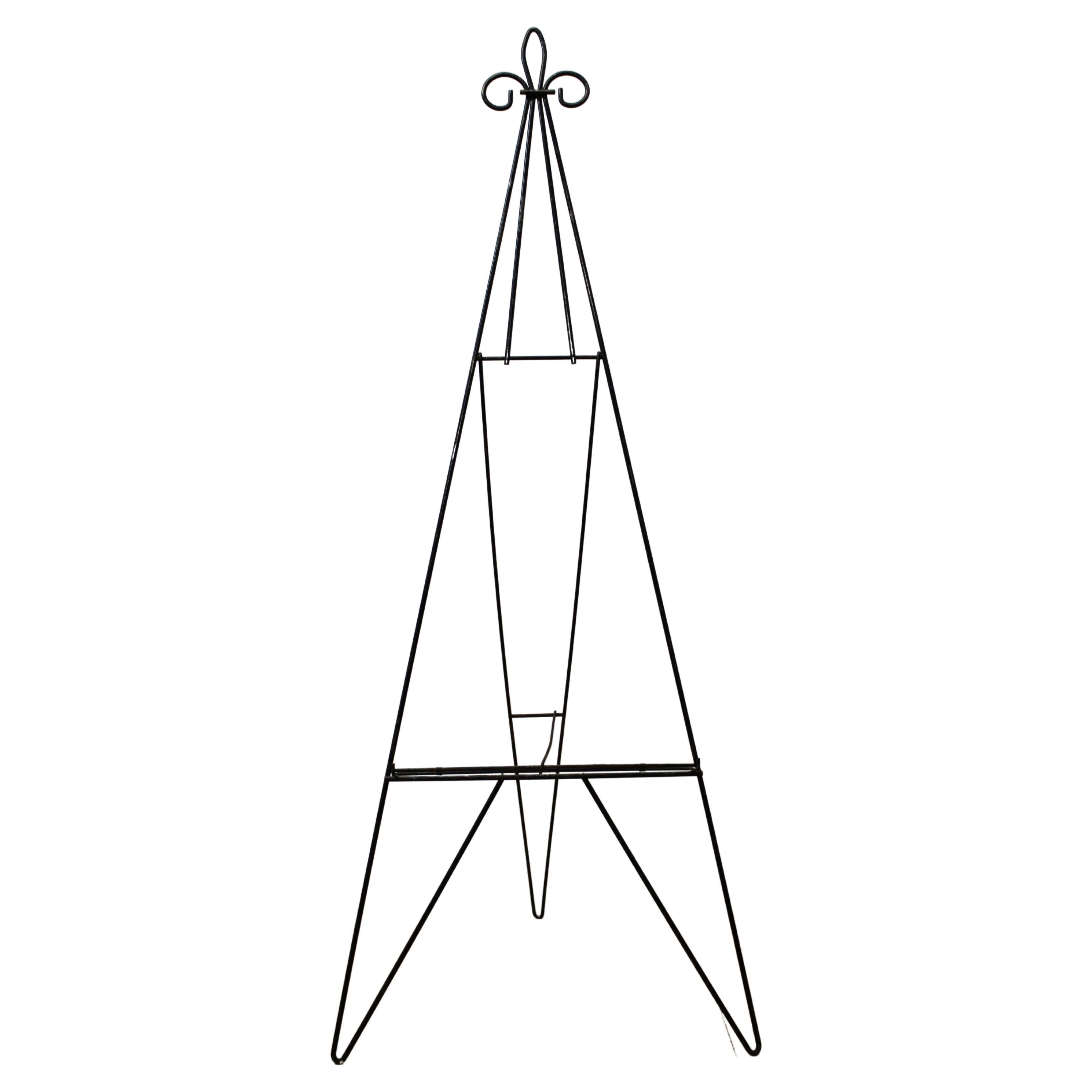 Chevalet en fer avec plateau en forme de tri-cercle