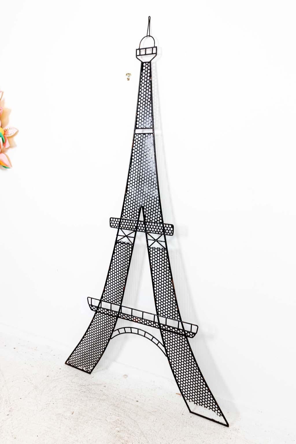 Painted Iron Eiffel Tower Garden Trellis For Sale