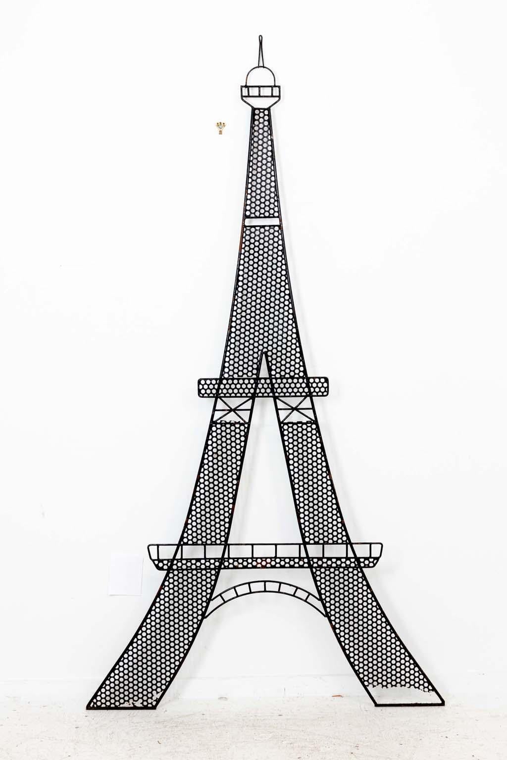 20th Century Iron Eiffel Tower Garden Trellis For Sale