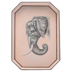 Iron Elephant Tray , hand painted