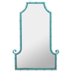 Iron Faux Bamboo Mirror Verdigris Finish