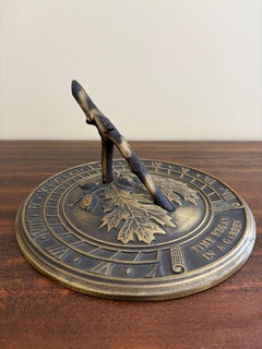 Iron Faux Bois Garden Sundial With Acorns and Oak Leaves Time Began in a Garden