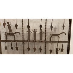Iron Fireplace Screen with Horses and Figures