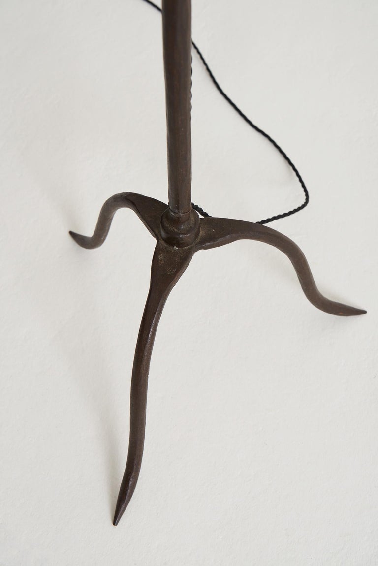 20th Century Iron Floor Lamp Att. to Jean Touret for Atelier Marolles