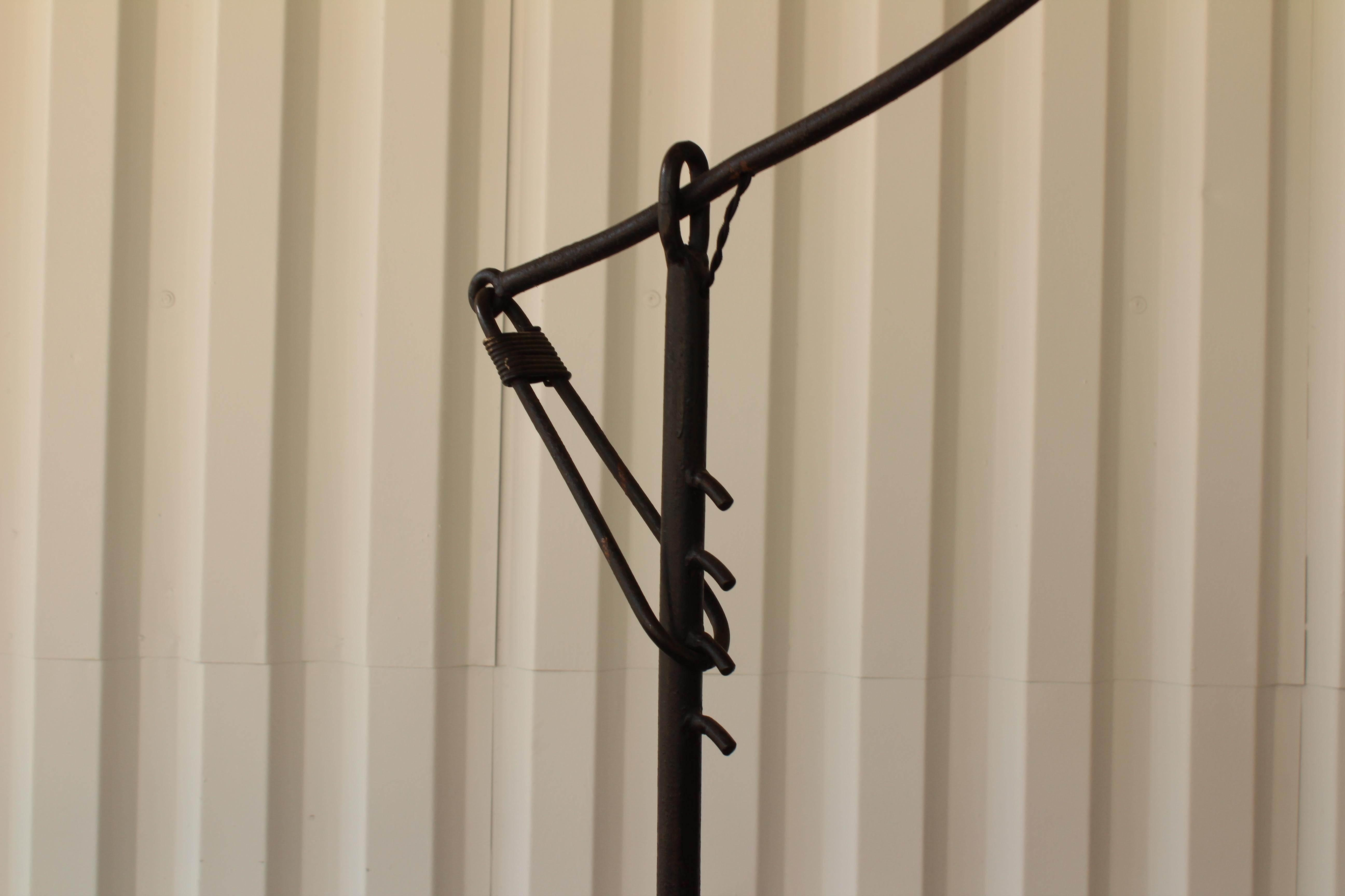 Iron Floor Lamp in the Style of Jean Royère, France, 1950s In Excellent Condition In Los Angeles, CA