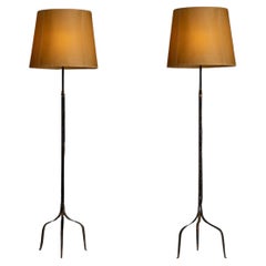 Iron Floor Lamps, France circa 1970