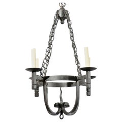 Iron Four Arm Basket Chandelier