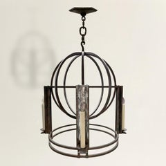Iron Four-Light Globe Chandelier