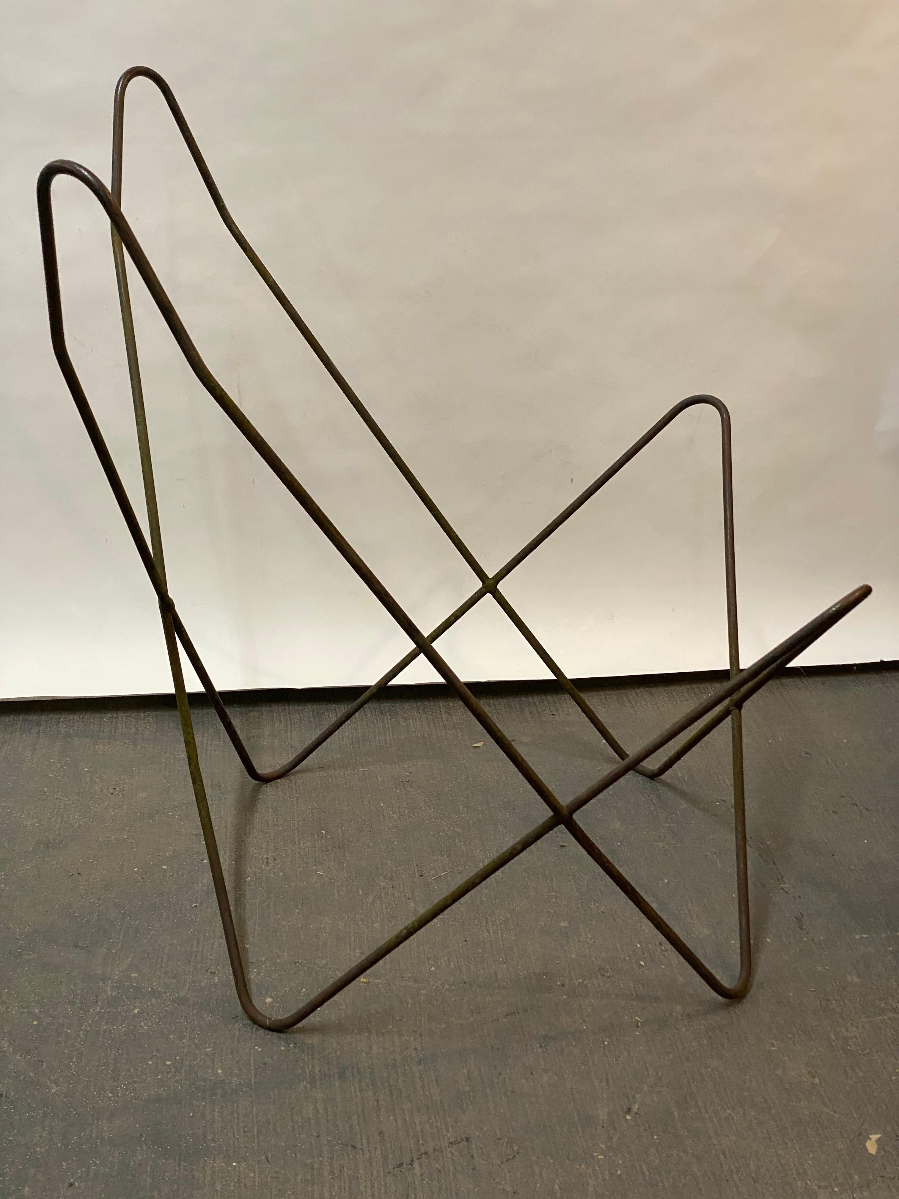 American Iron Frame Butterfly Chair Frames, A Pair For Sale