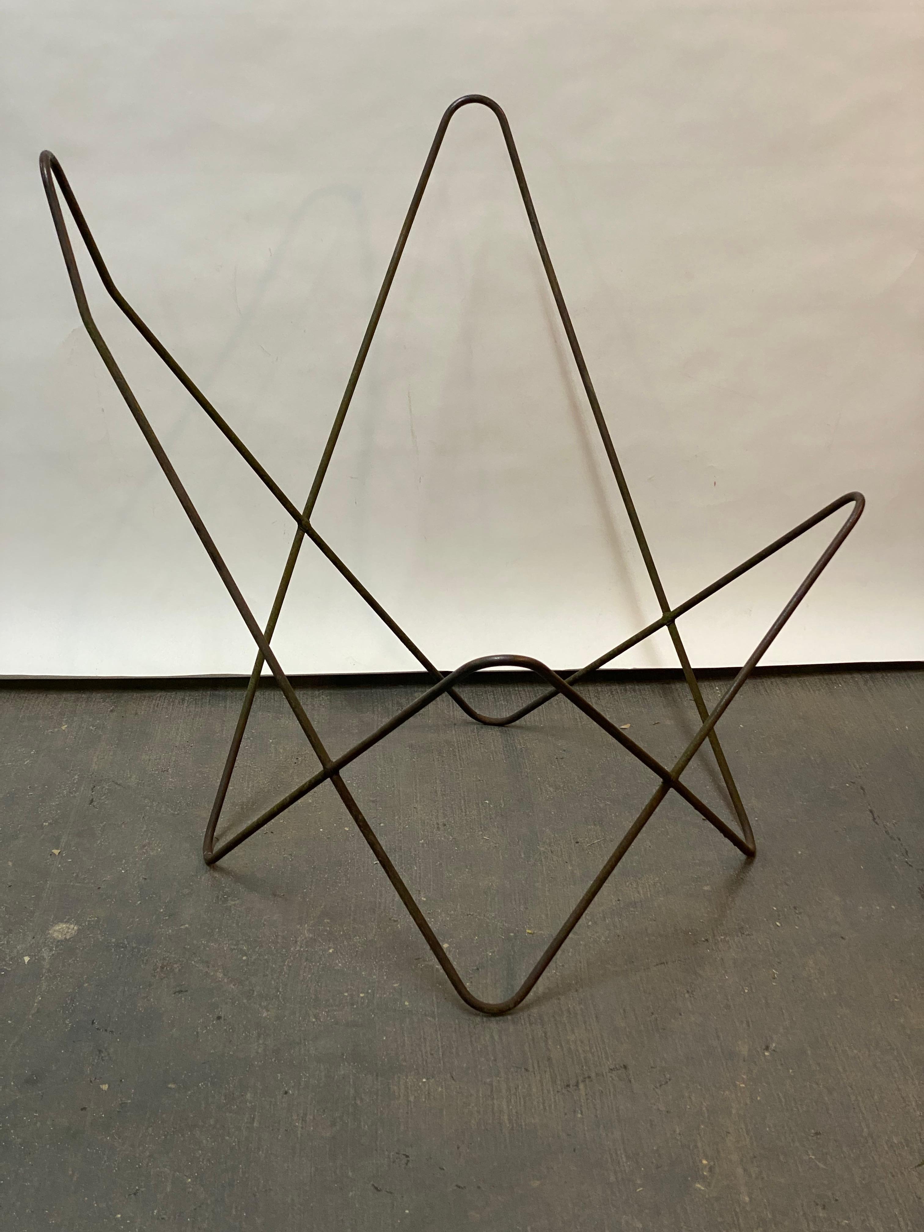 Mid-20th Century Iron Frame Butterfly Chair Frames, A Pair For Sale