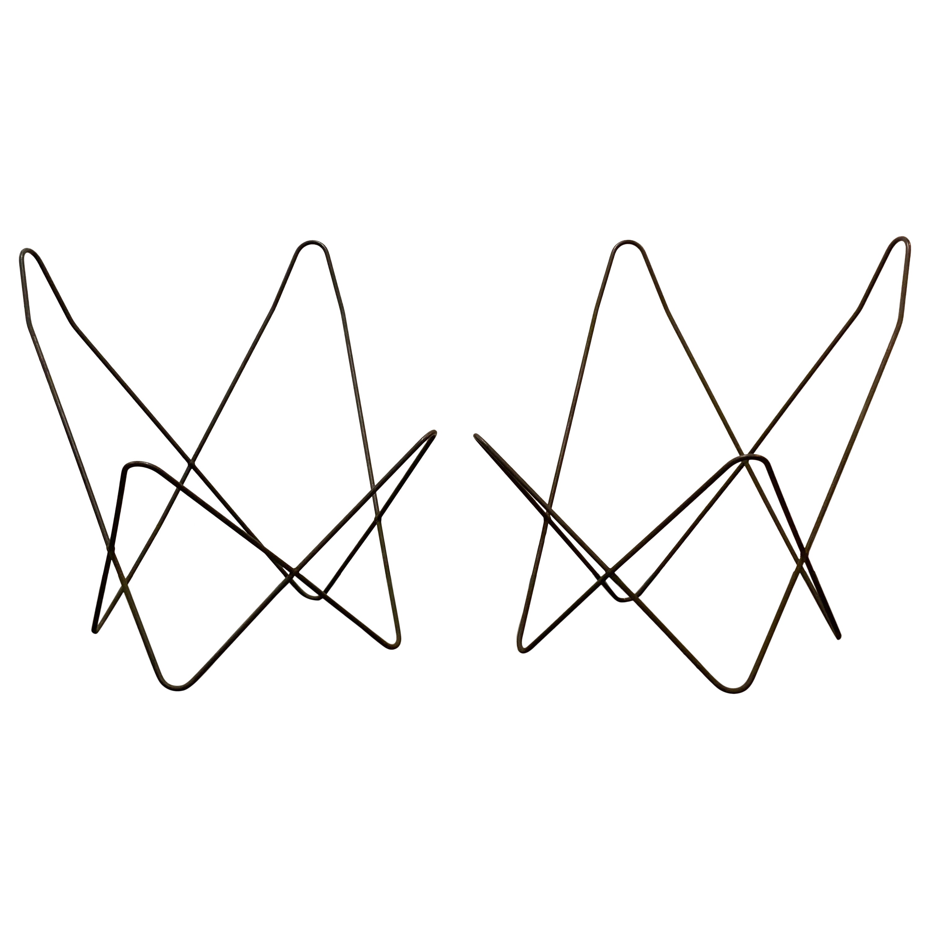 Iron Frame Butterfly Chair Frames, A Pair