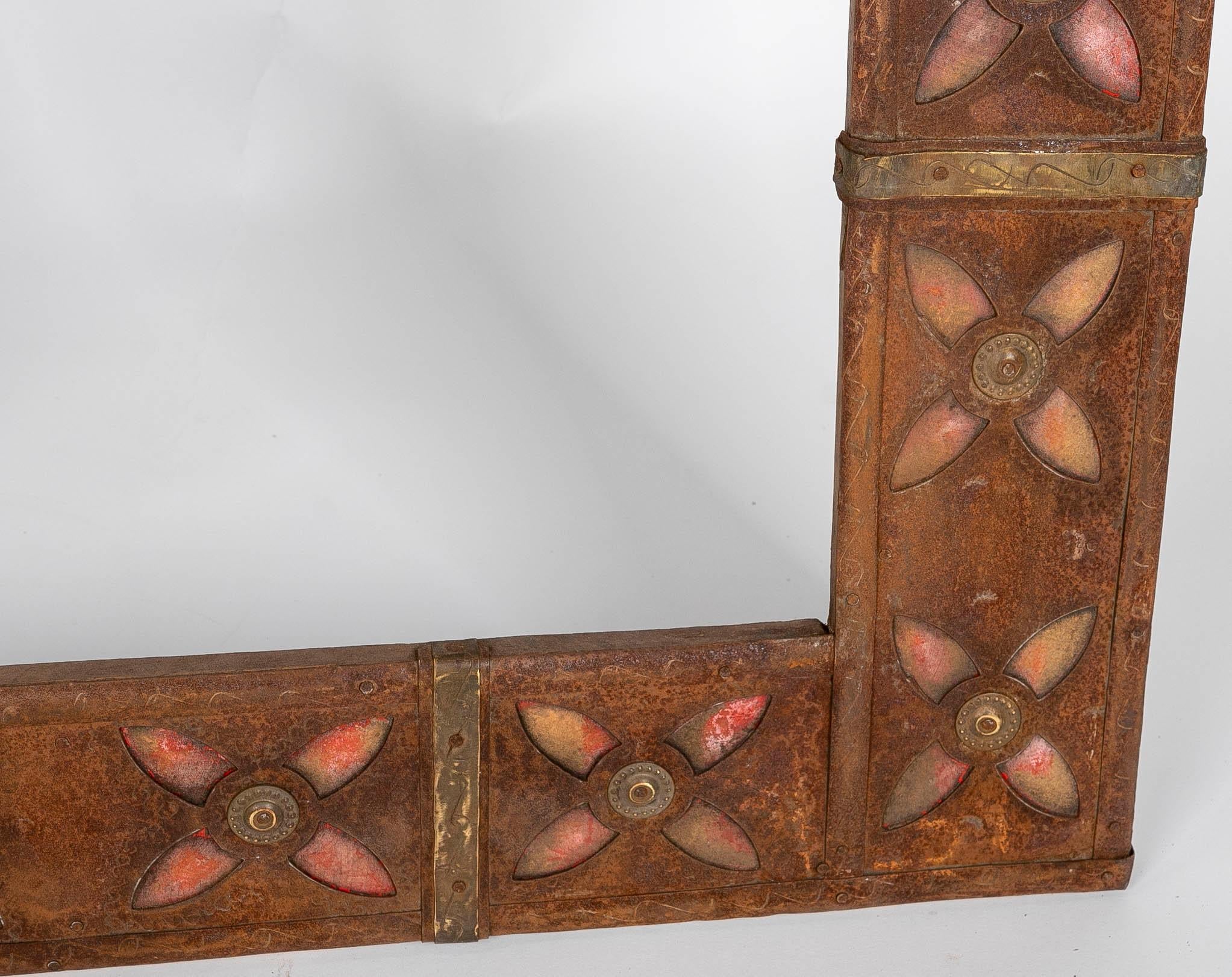 Iron Frame Decorated with Flowers, Crystals and Brass all Around 4