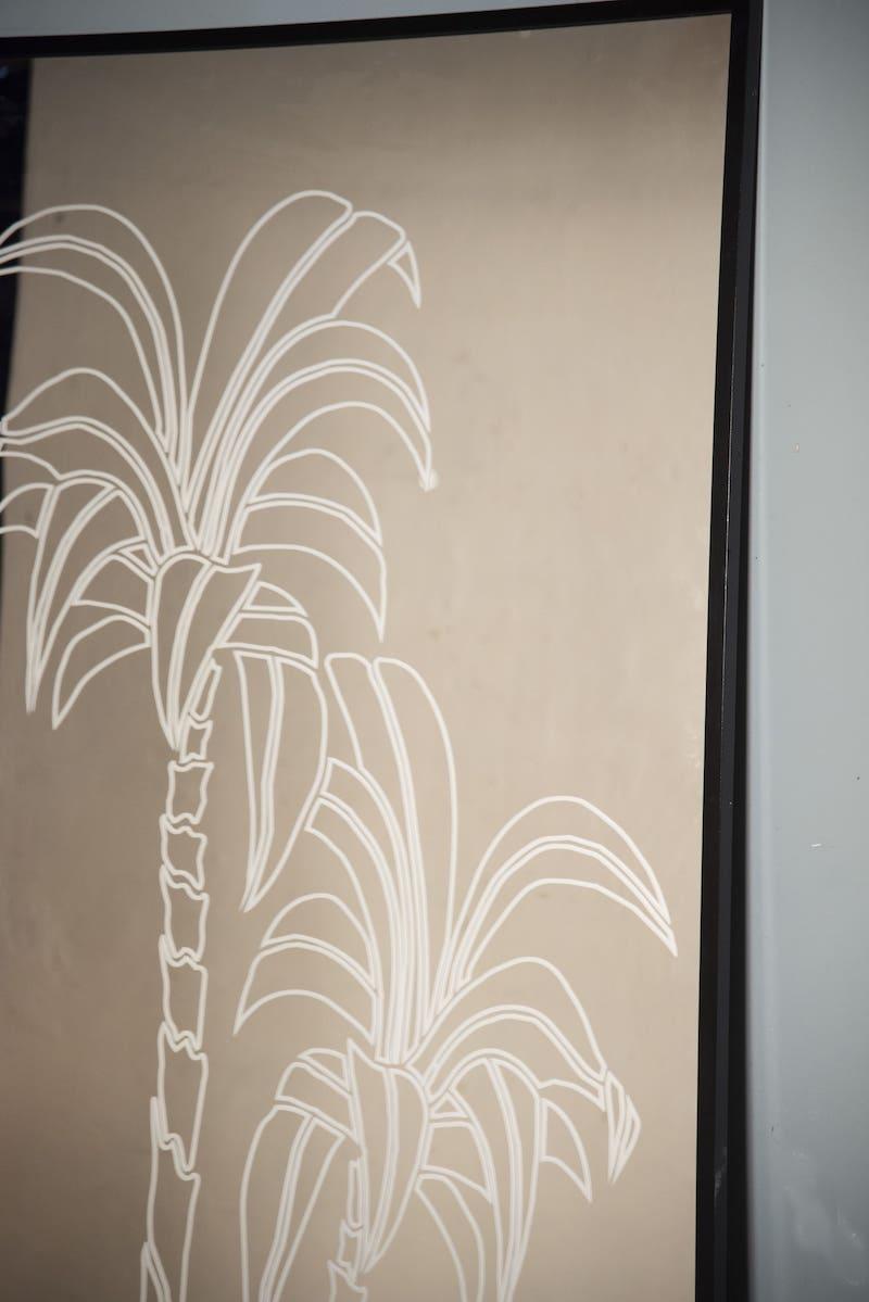 italien Miroir à cadre en fer, Miroir Smoke and Palms en vente