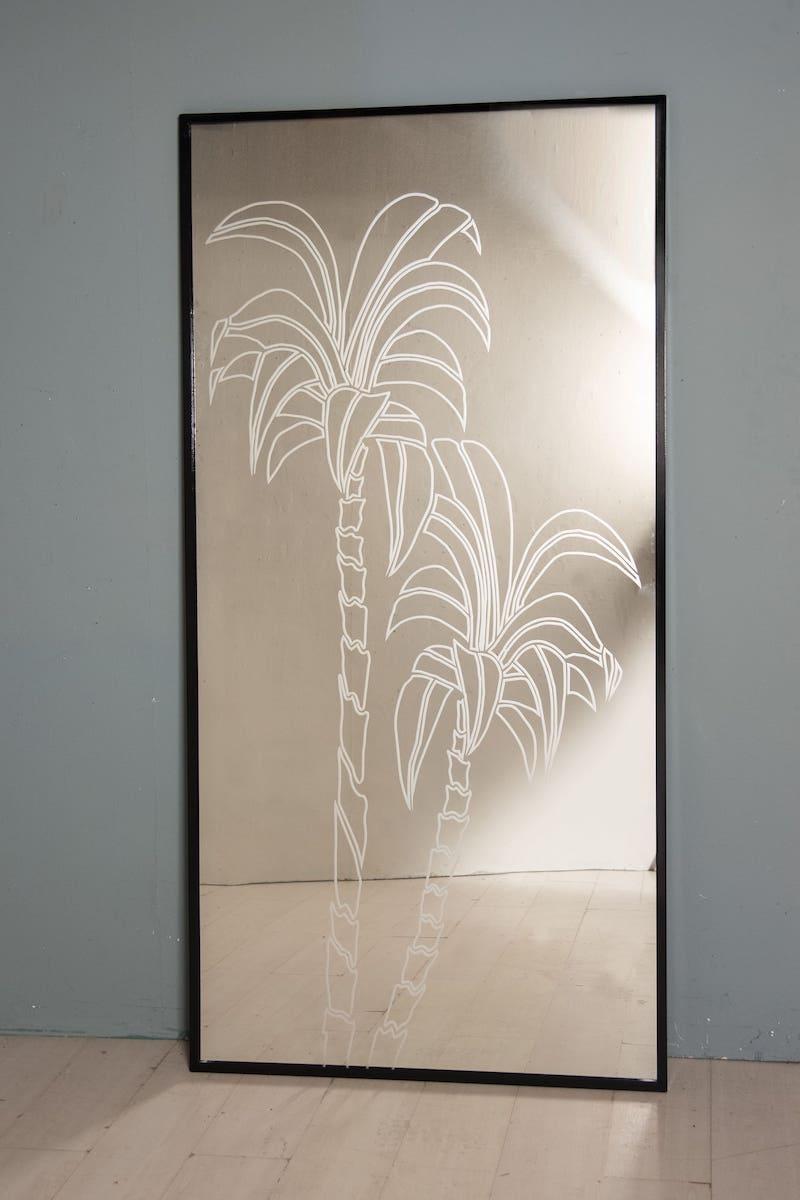 Miroir à cadre en fer, Miroir Smoke and Palms en vente 1