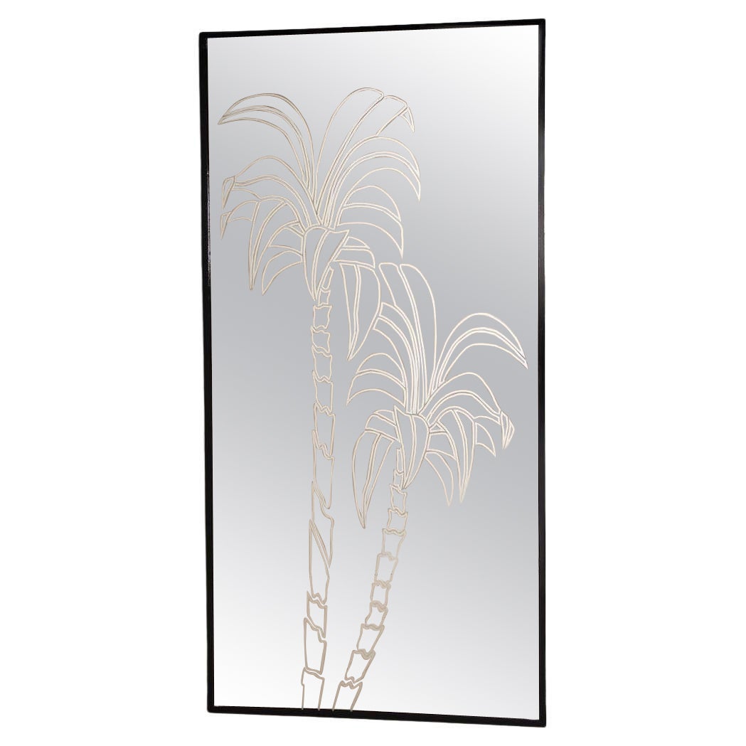 Iron frame mirror, Smoke and Palms Mirror