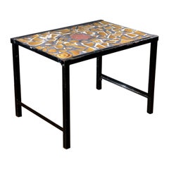 Iron Framed Artisan Tile Top Table. FRANCE , 1960’S