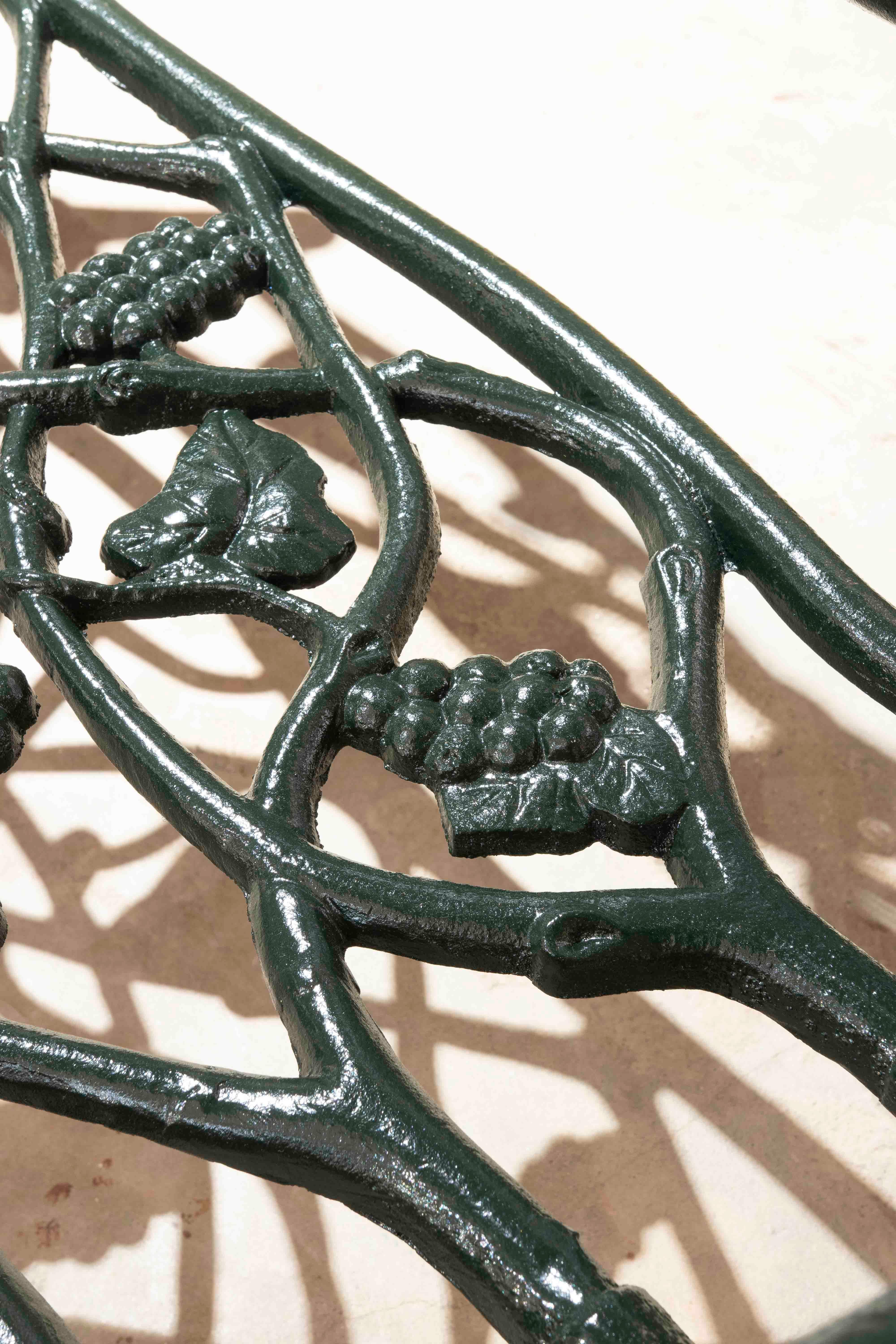 Iron Garden Bench with Grapes Decoration on the Backrest 7