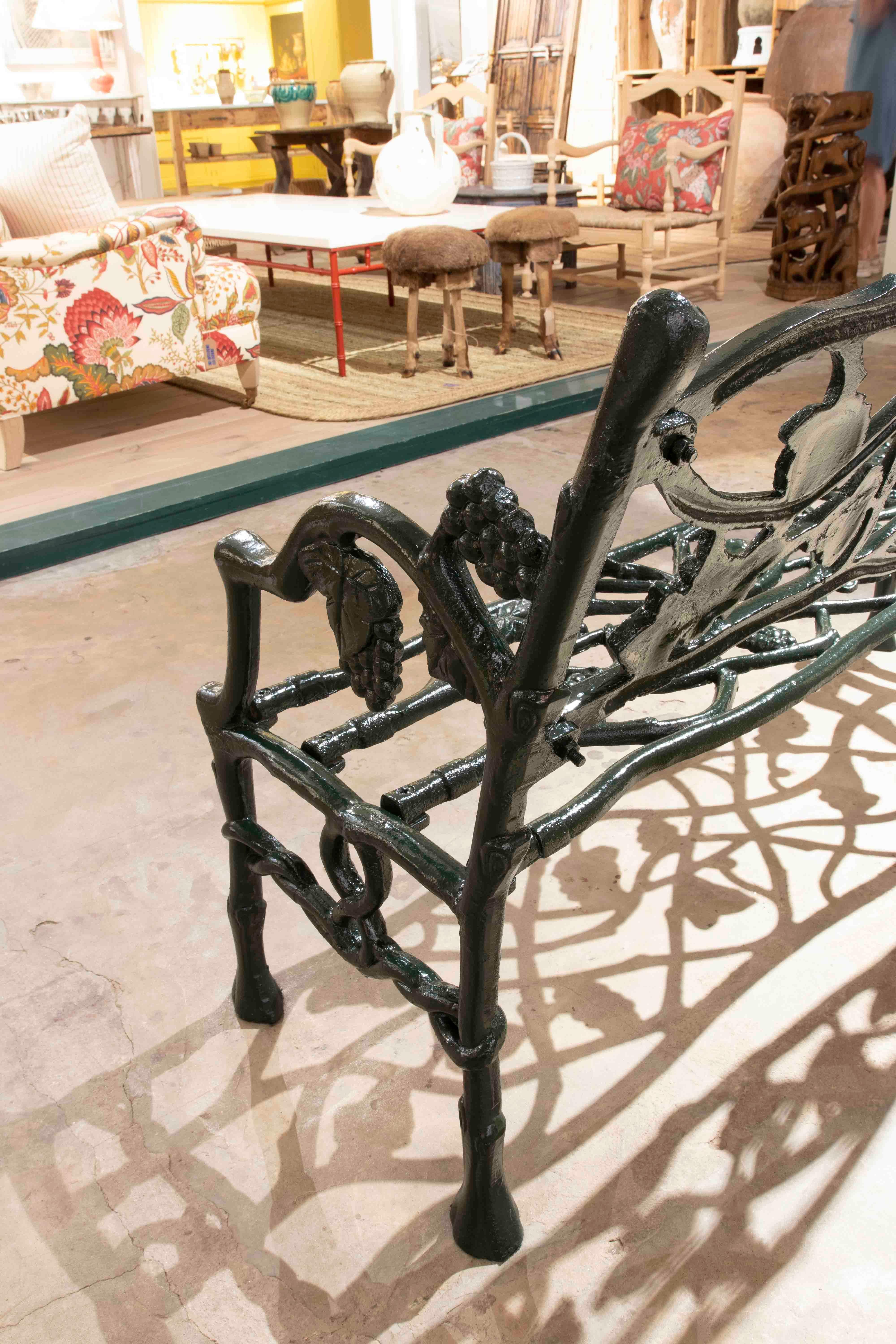 Iron Garden Bench with Grapes Decoration on the Backrest 5