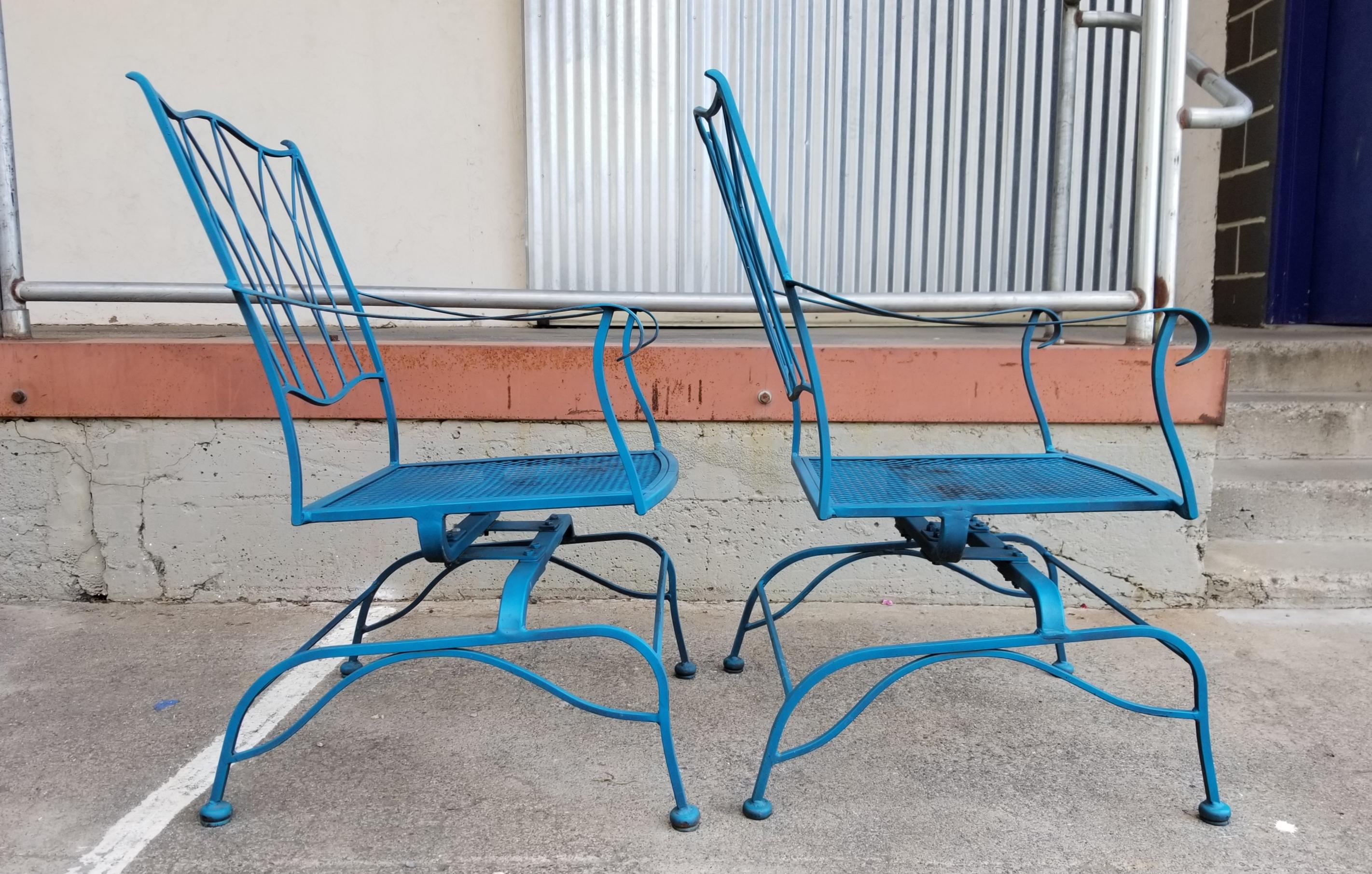 Industrial Iron Garden Chairs Glider / Rocker