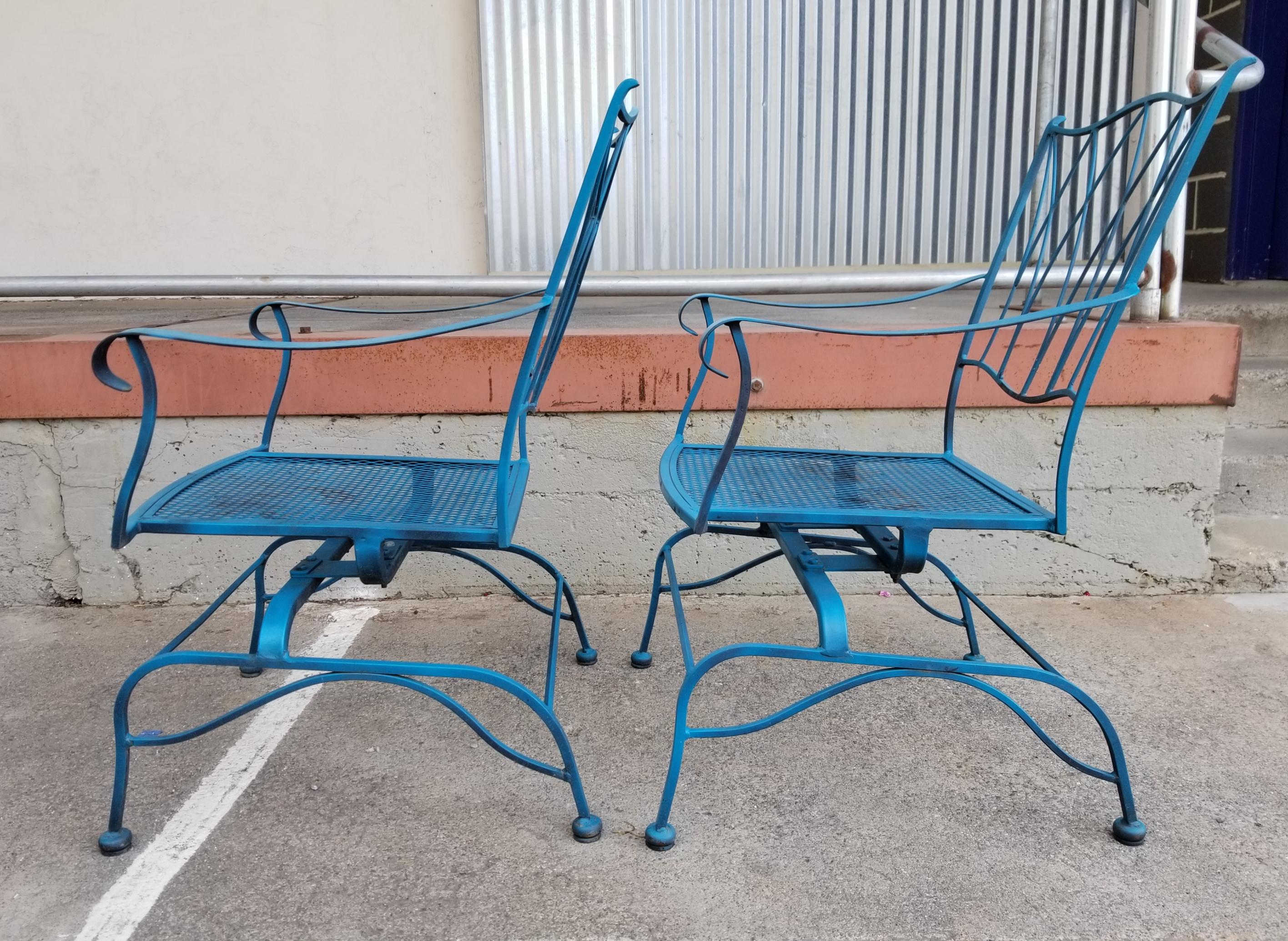 Iron Garden Chairs Glider / Rocker In Good Condition In Fulton, CA