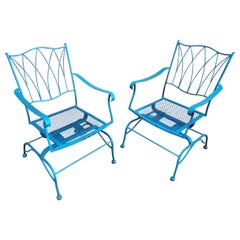 Vintage Iron Garden Chairs Glider / Rocker