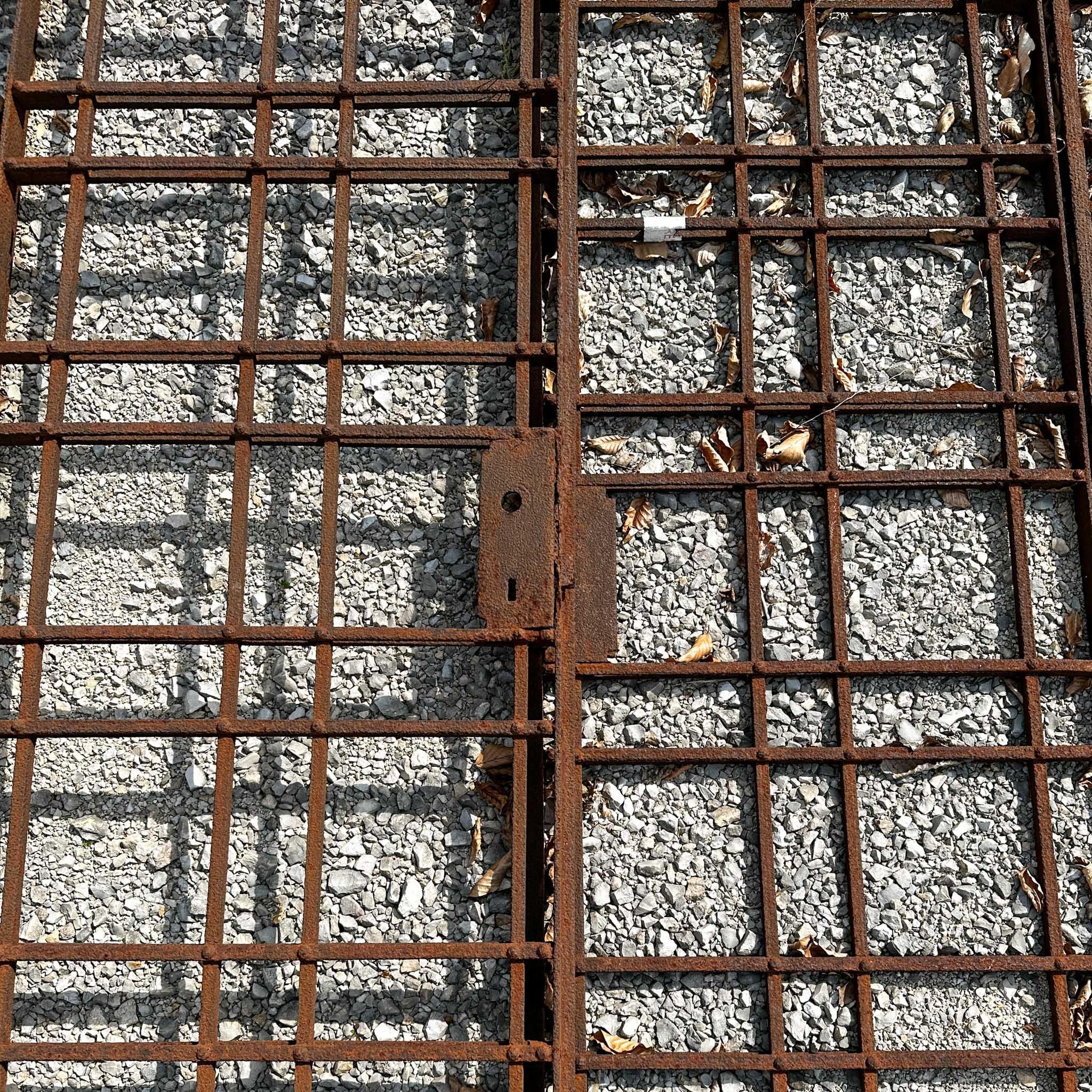 Puerta de jardín con hermosa pátina, la abertura tiene las dimensiones H228 x W108cm.