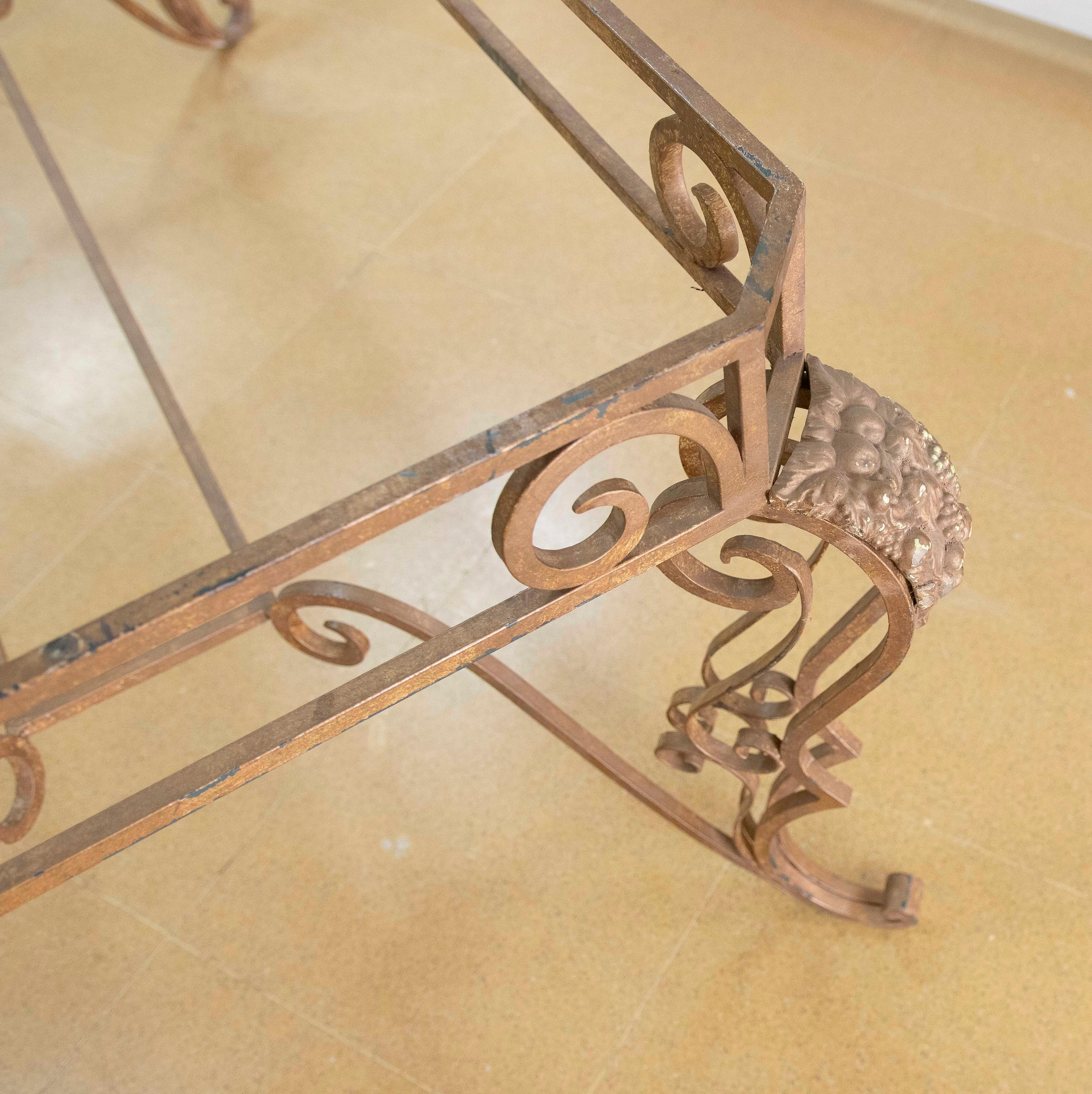 Base de table de jardin en fer avec décoration de raisins et plantes d'angle en vente 6