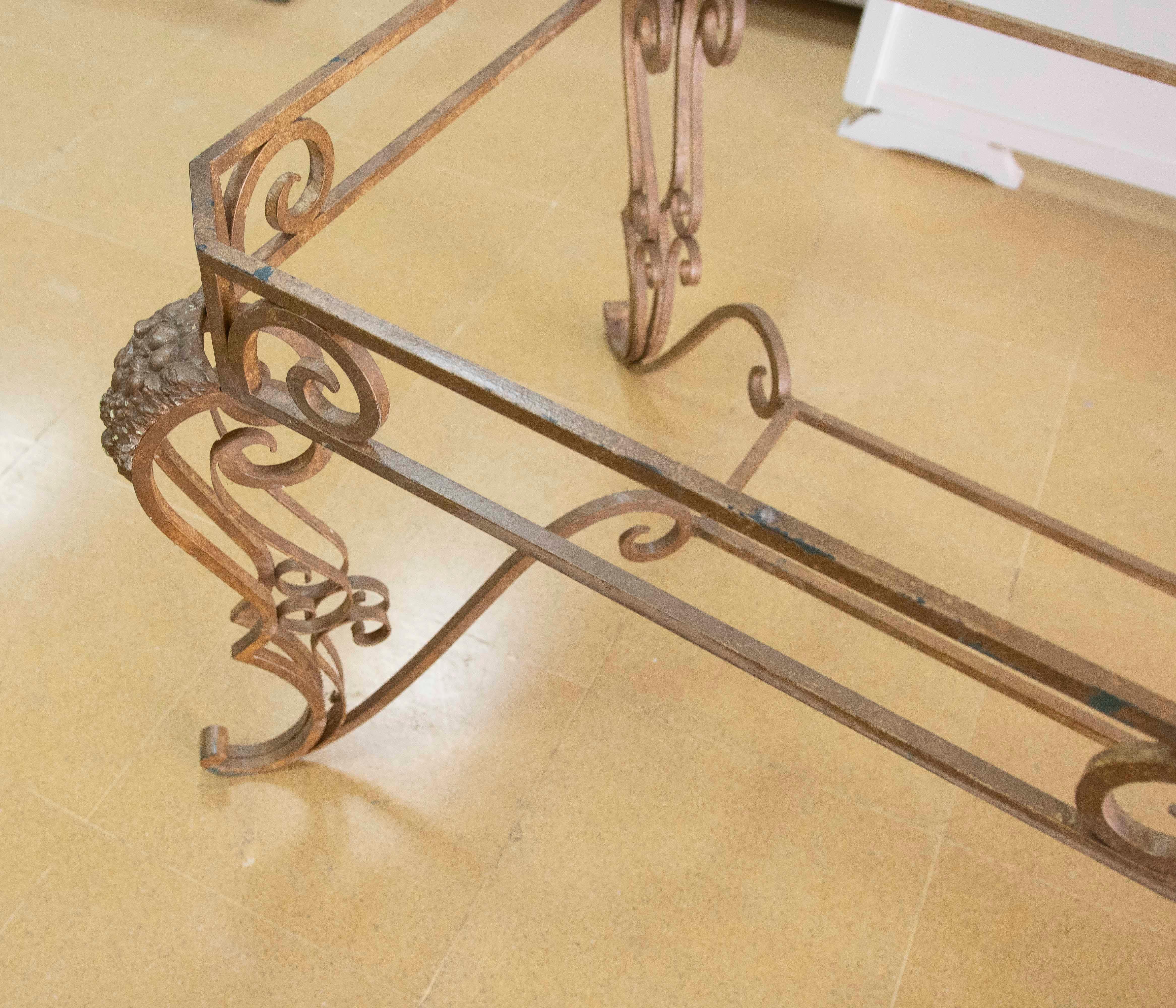 Base de table de jardin en fer avec décoration de raisins et plantes d'angle en vente 9