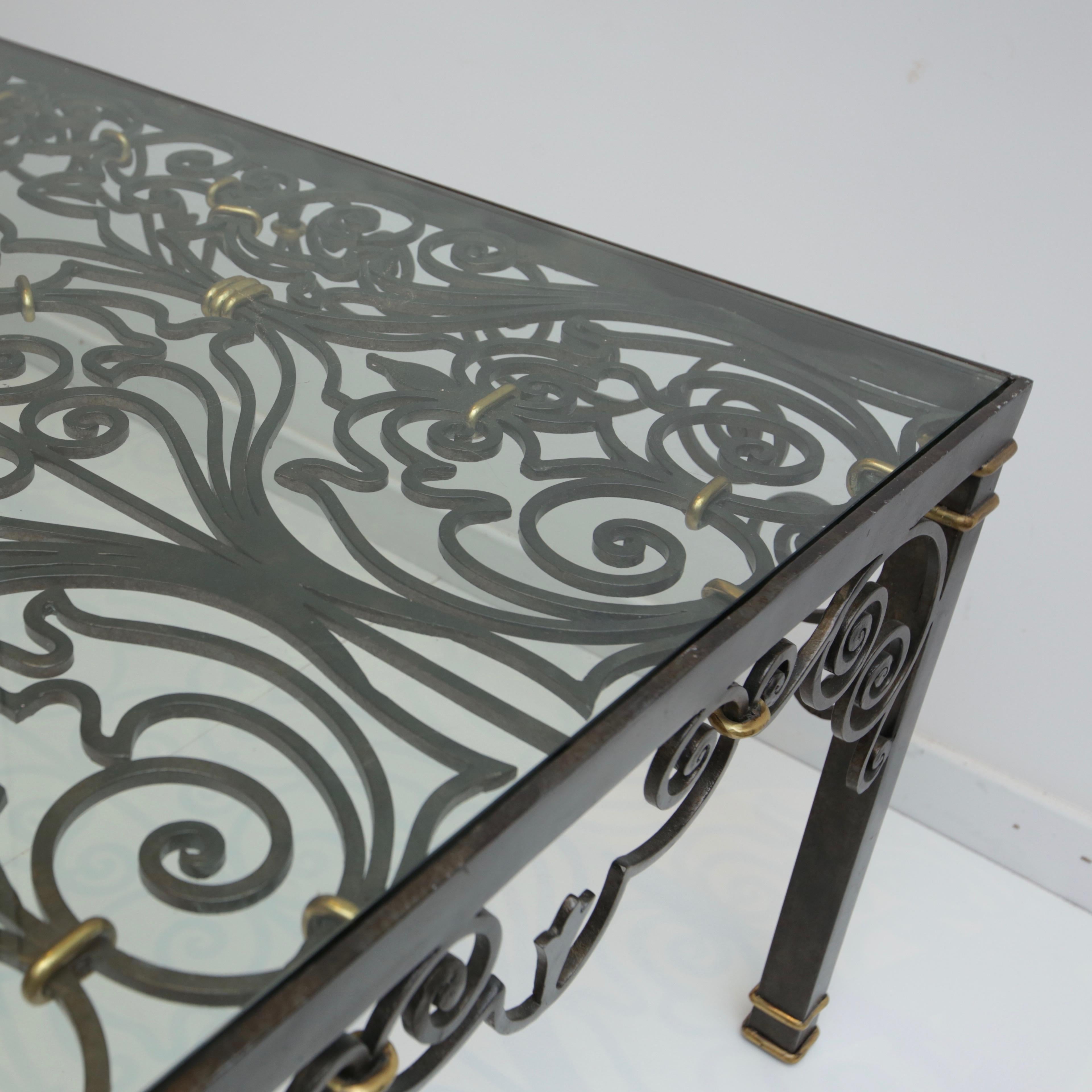 Anodized Iron Gate Coffee Table For Sale