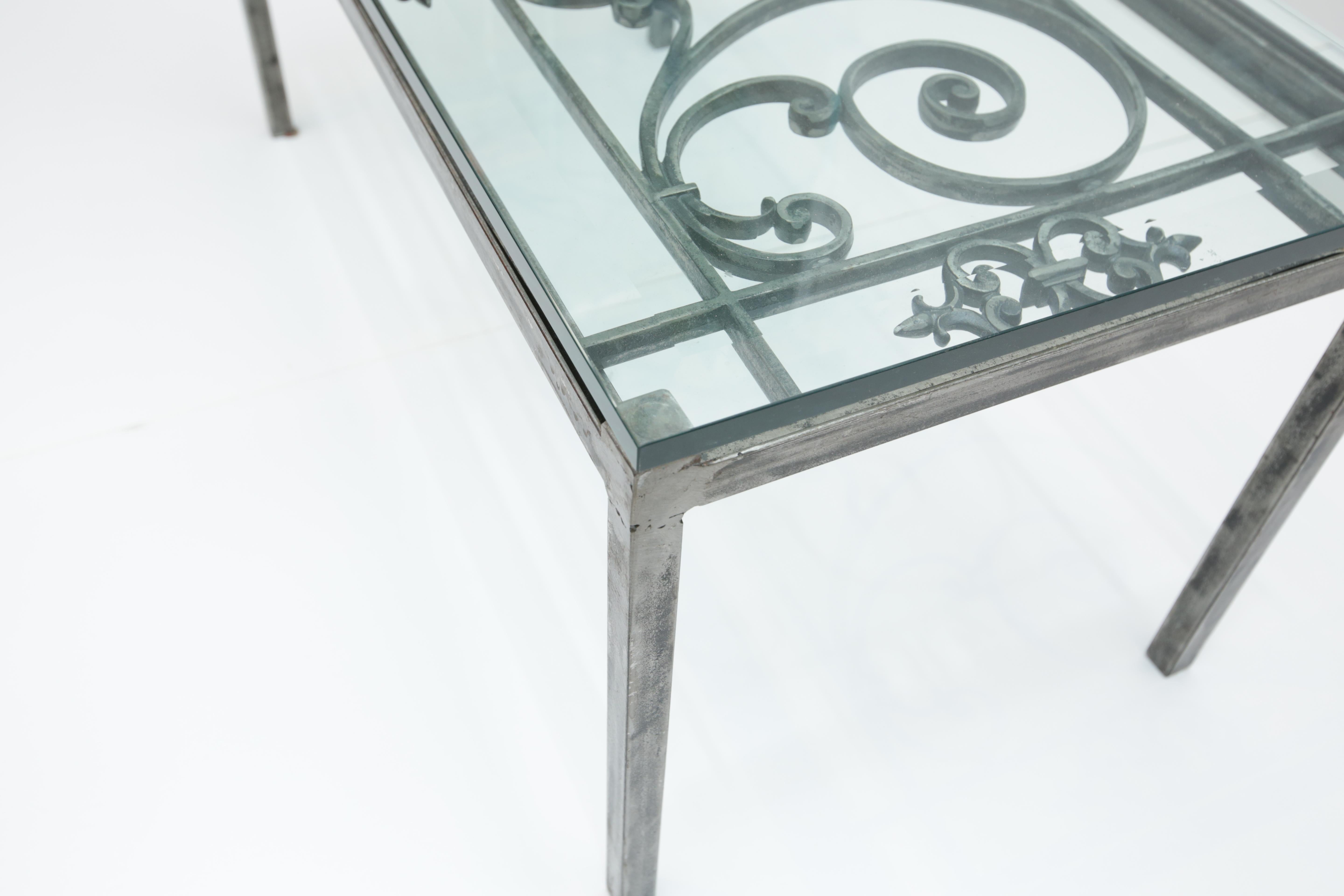 Glass Iron Gate Coffee Table
