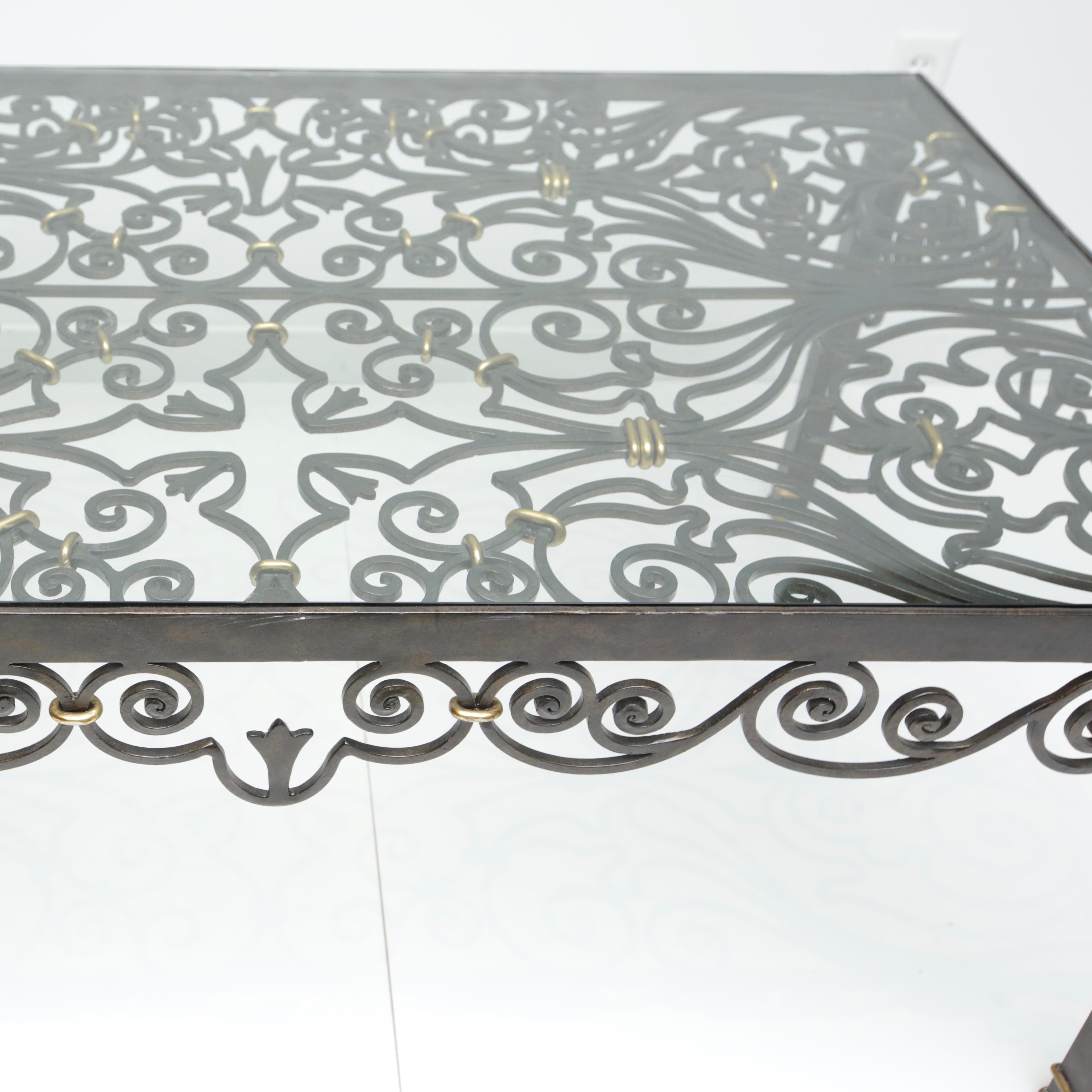 20th Century Iron Gate Coffee Table For Sale