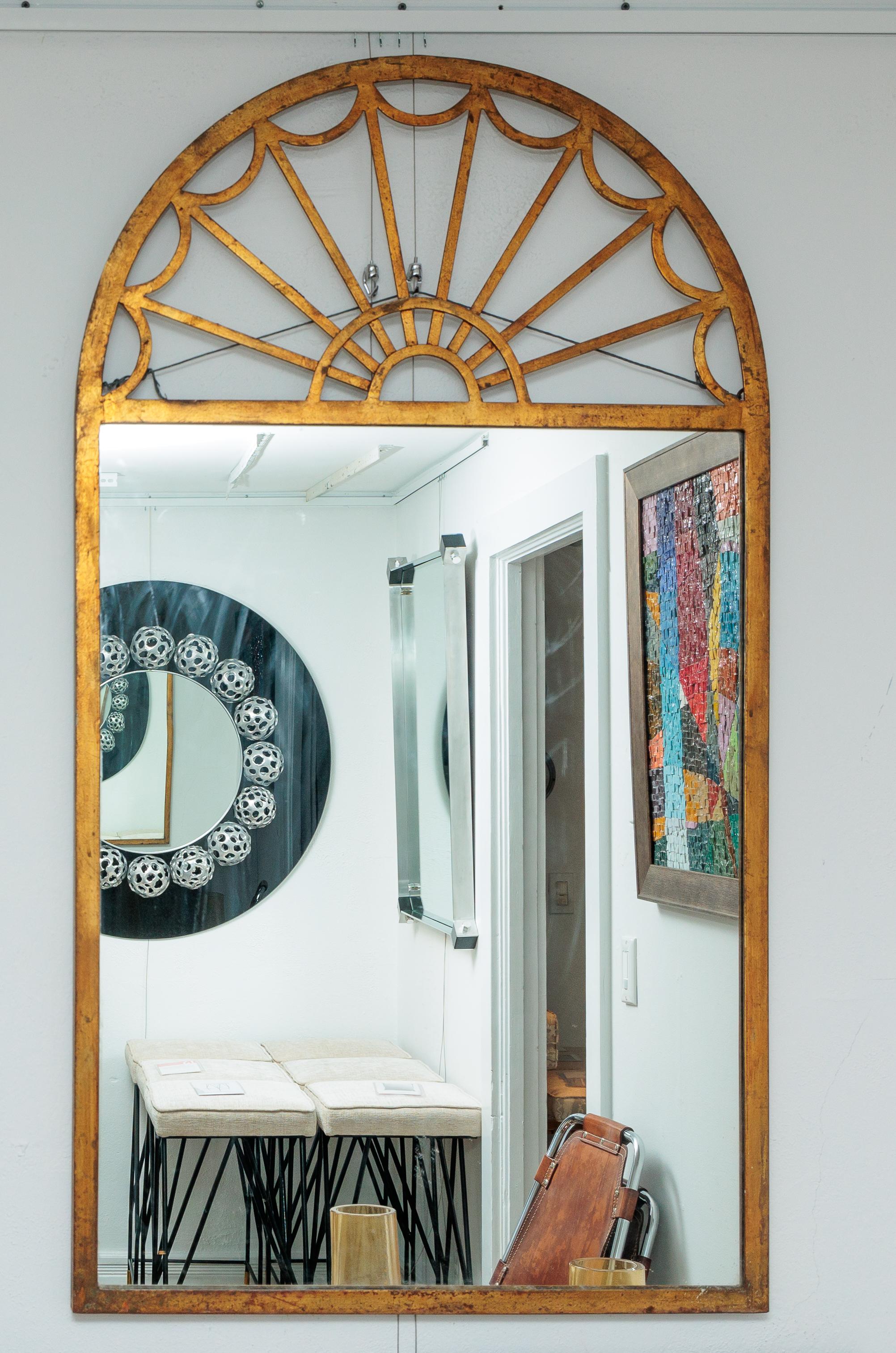 Iron Gilt Palladium Style Mirror For Sale 1