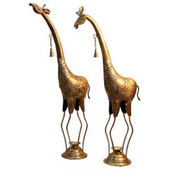 Vintage IRON GIRAFFE WITH BELL New