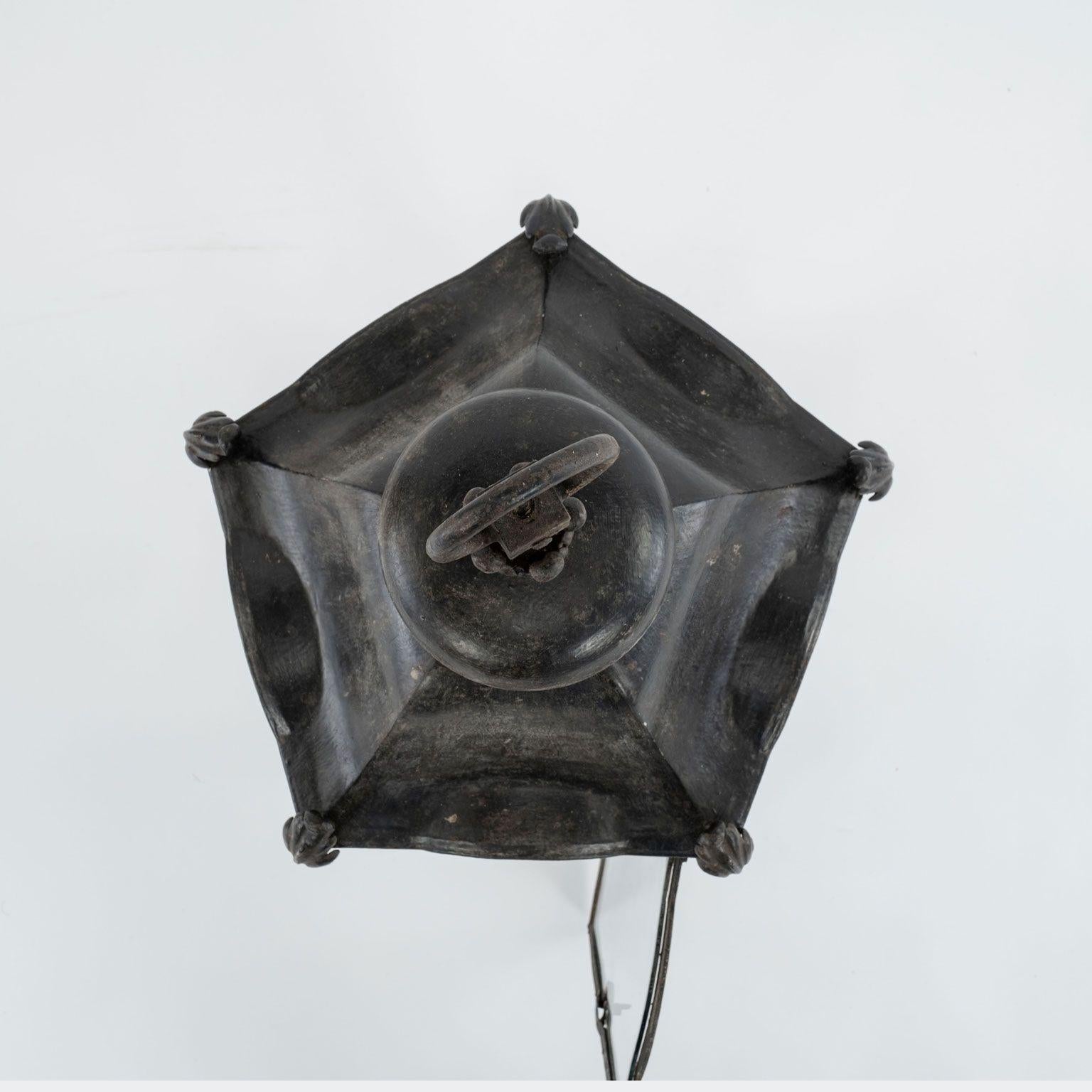 Iron, Glass and Tole Pentagonal Lantern 4
