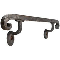 Antique Iron Handrail with Curved Handles