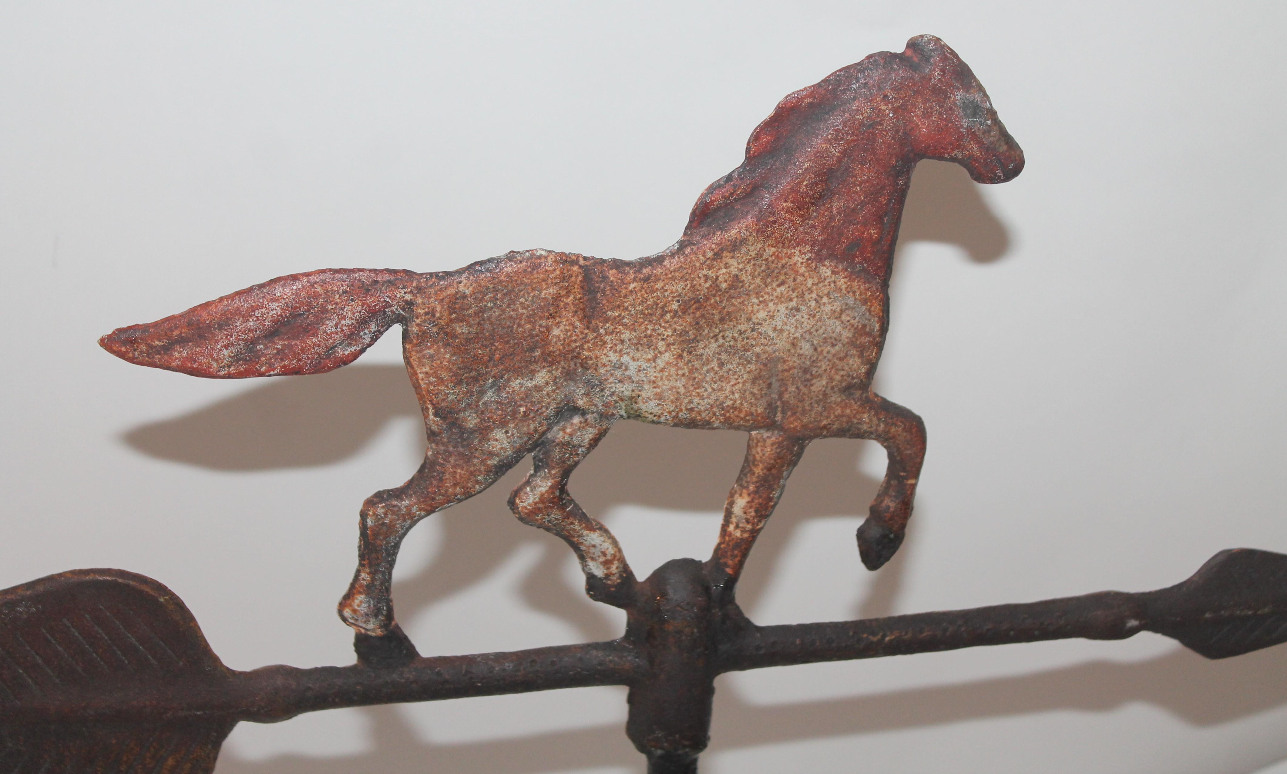 Hand-Painted Iron Horse Weather Vane, Table Top