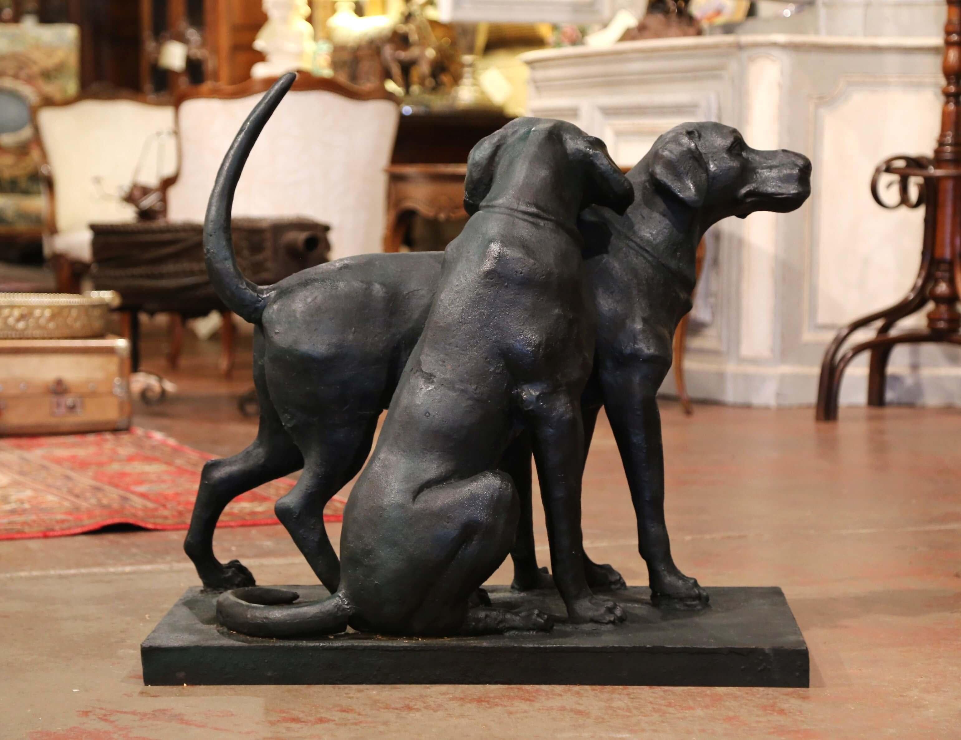 Iron Hunt Labradors Retrievers Sculpture Composition 3