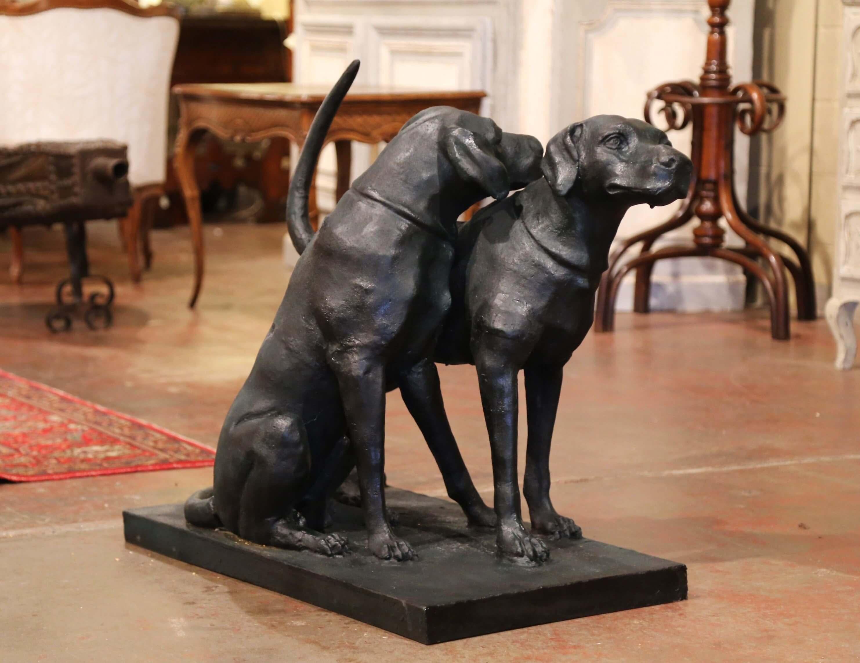 Iron Hunt Labradors Retrievers Sculpture Composition 2