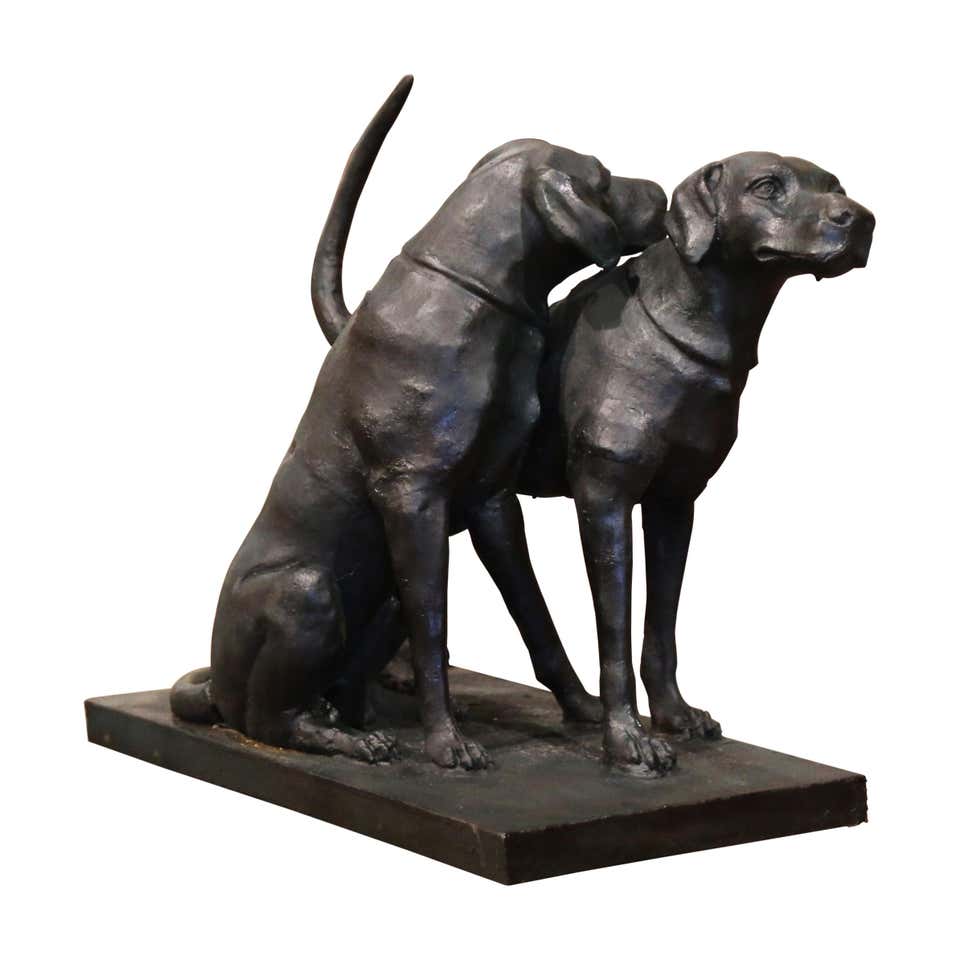 Iron Hunt Labradors Retrievers Sculpture Composition