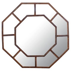 Used Iron Industrial Window Frame Mirror