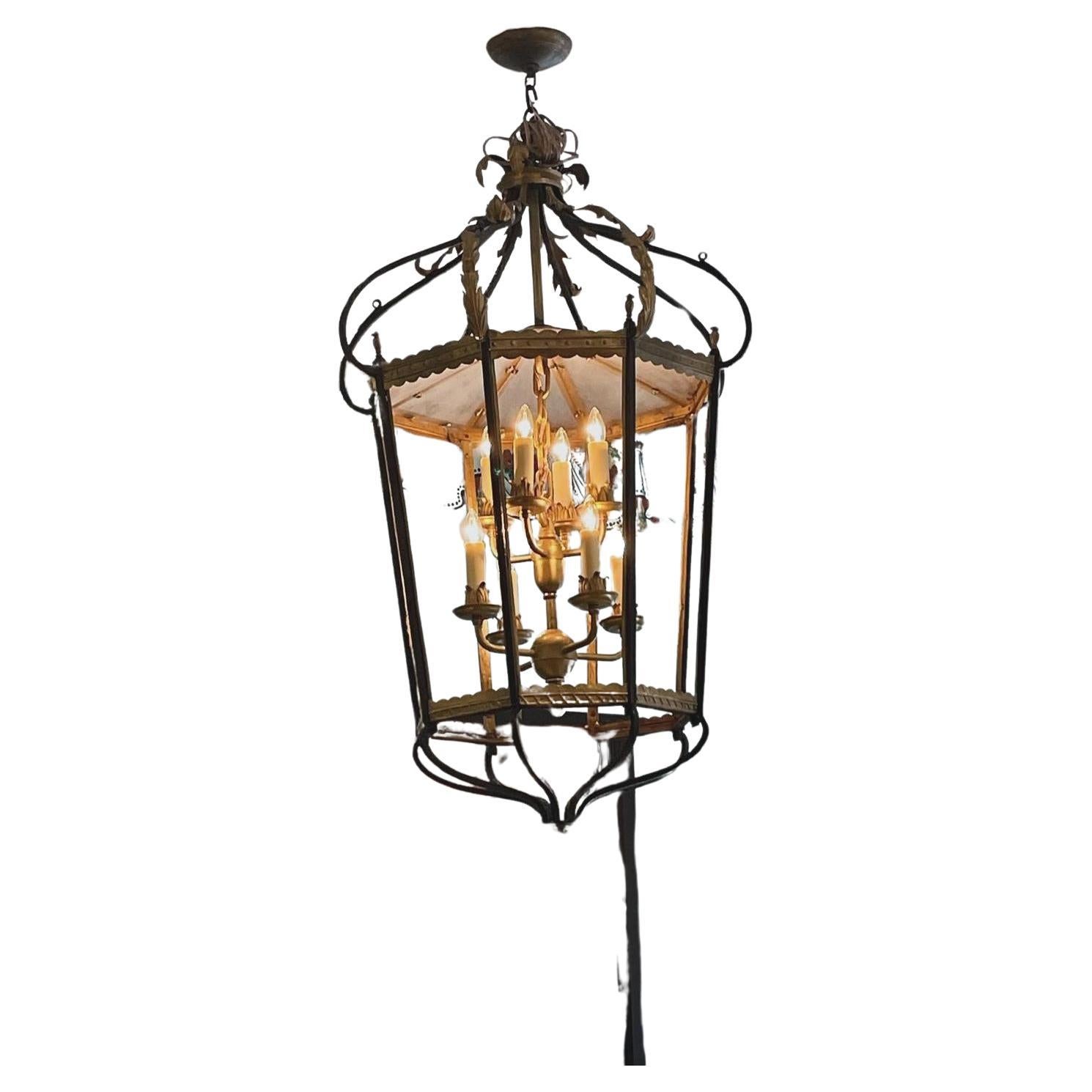 Iron large scale lantern early 20th century  For Sale