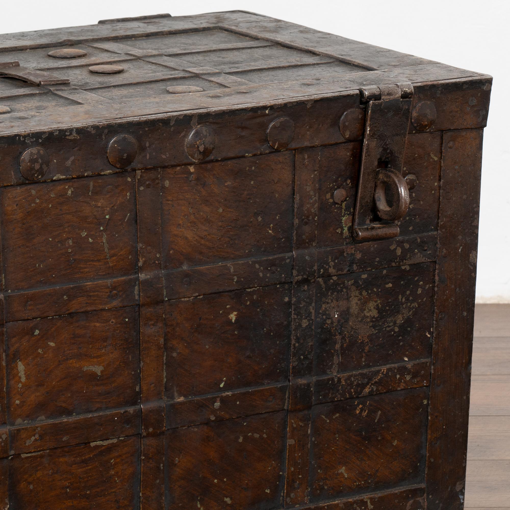 Iron Lock Box Safe Side Table, Denmark circa 1800-40 4