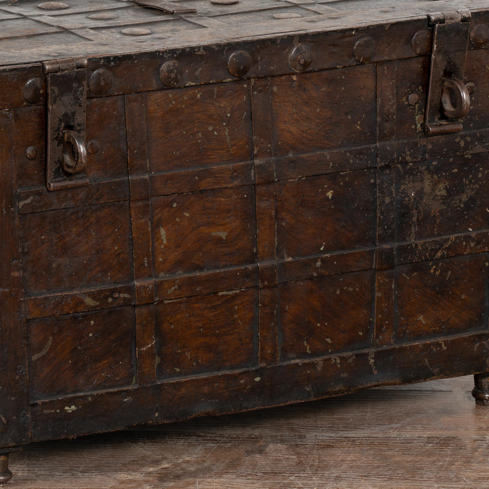 Iron Lock Box Safe Side Table, Denmark circa 1800-40 3
