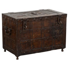 Iron Lock Box Safe Side Table, Denmark circa 1800-40