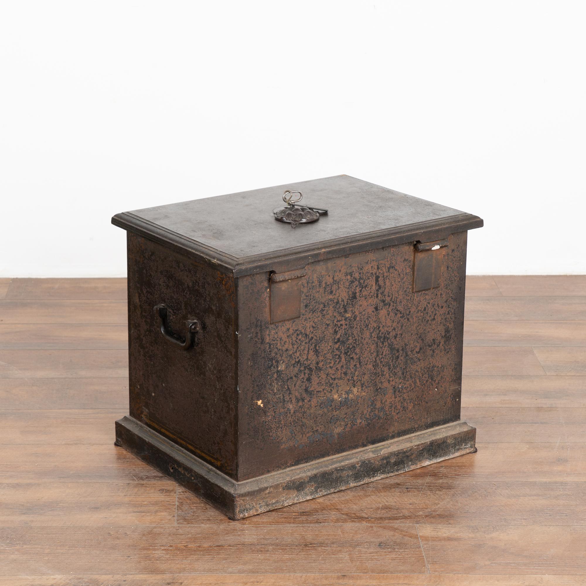 19th Century Iron Lock Box Safe Side Table, Denmark circa 1860-80 For Sale