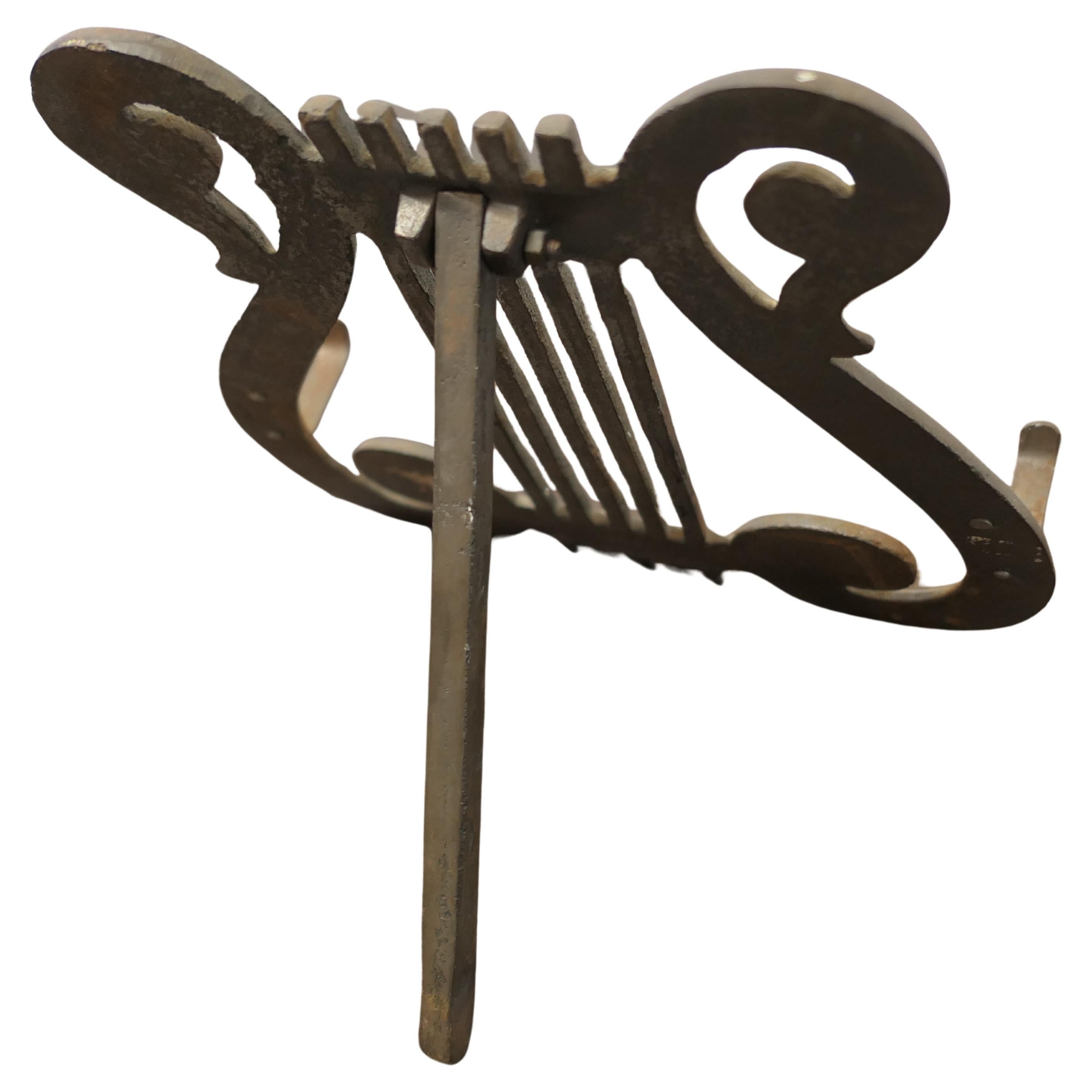 Iron Lyre Music Stand or Book Rest  This is a charming piece  For Sale