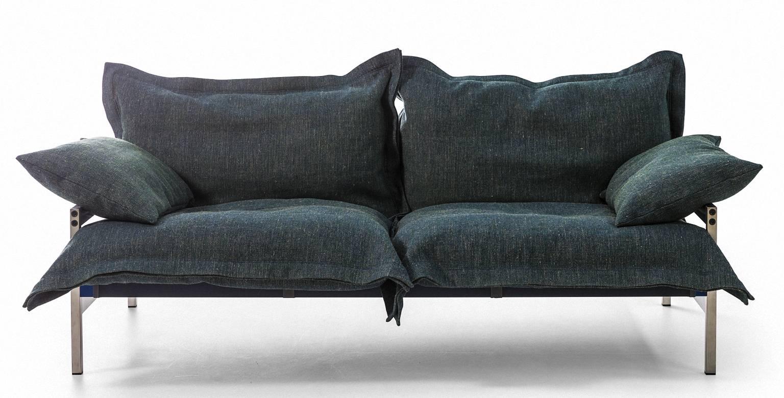 Dreisitziges gepolstertes Sofa „Iron Maiden“ mit Stahlrahmen von Moroso für Diesel (Moderne) im Angebot